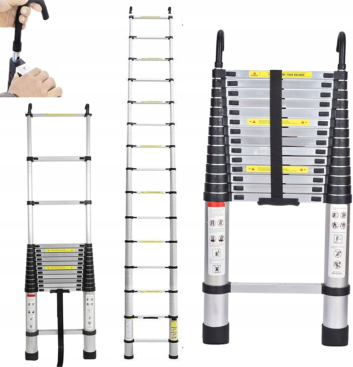 

Drabina Teleskopowa wys. rob. 4,4m & hakiem
