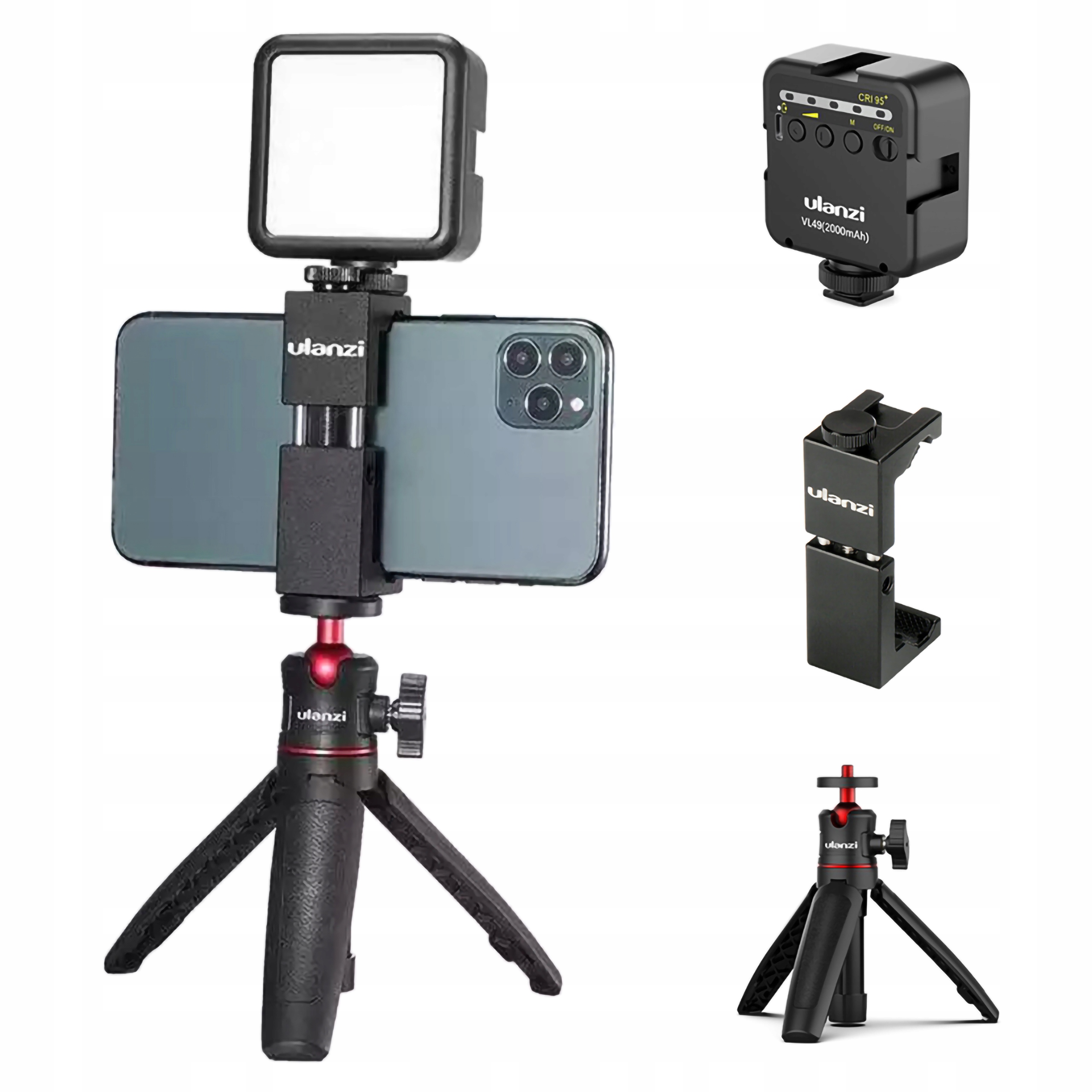 Sada pro vlogování Ulanzi Vlog Kit 6 – stativ, kovový držák, Led lampa