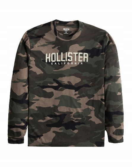 lekka bluza Hollister longsleeve moro camo M