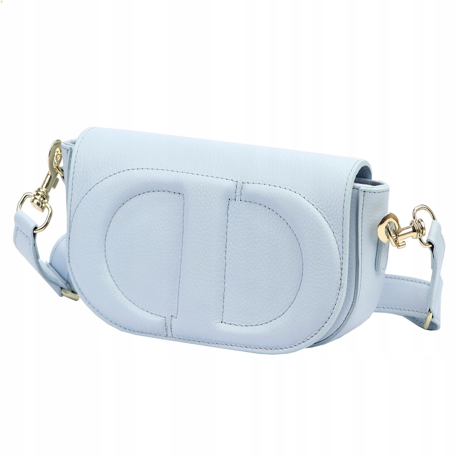 Dámská kožená kabelka Vera Pelle modrá kabelka přes rameno pásek elegantní malá