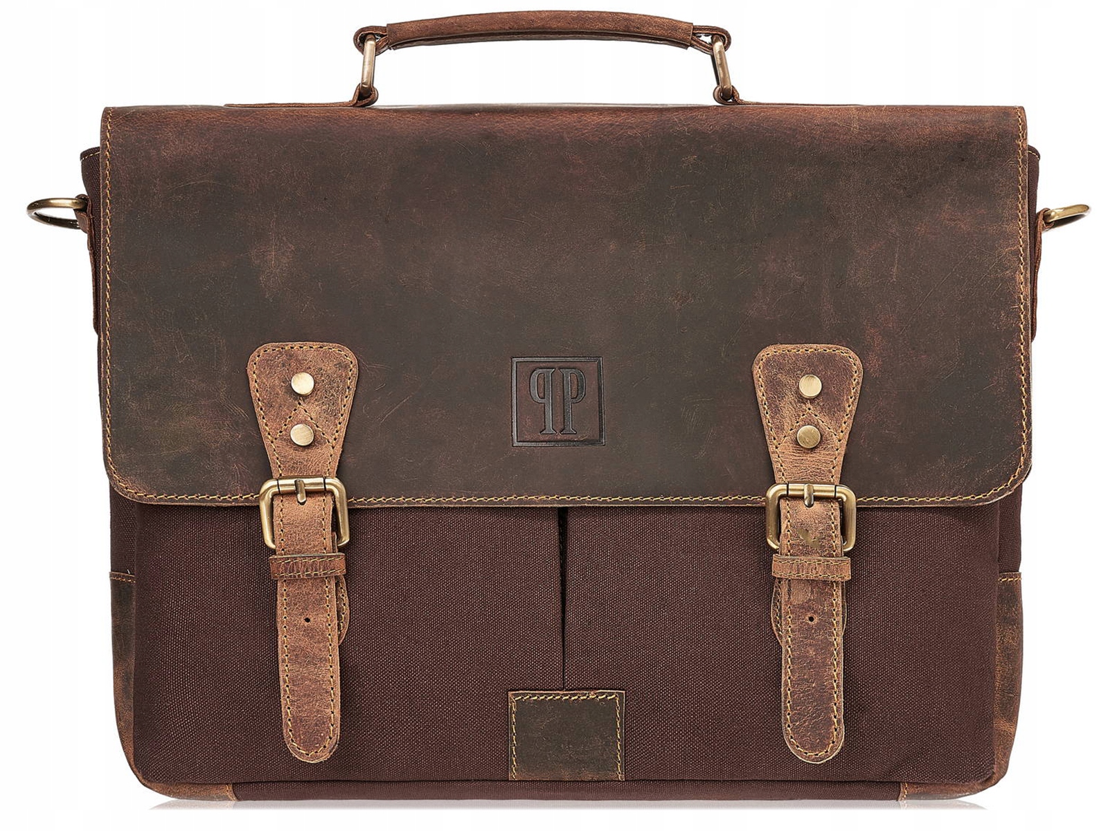 Velká pánská kožená taška do práce A4 z přírodní kůže ve vintage stylu