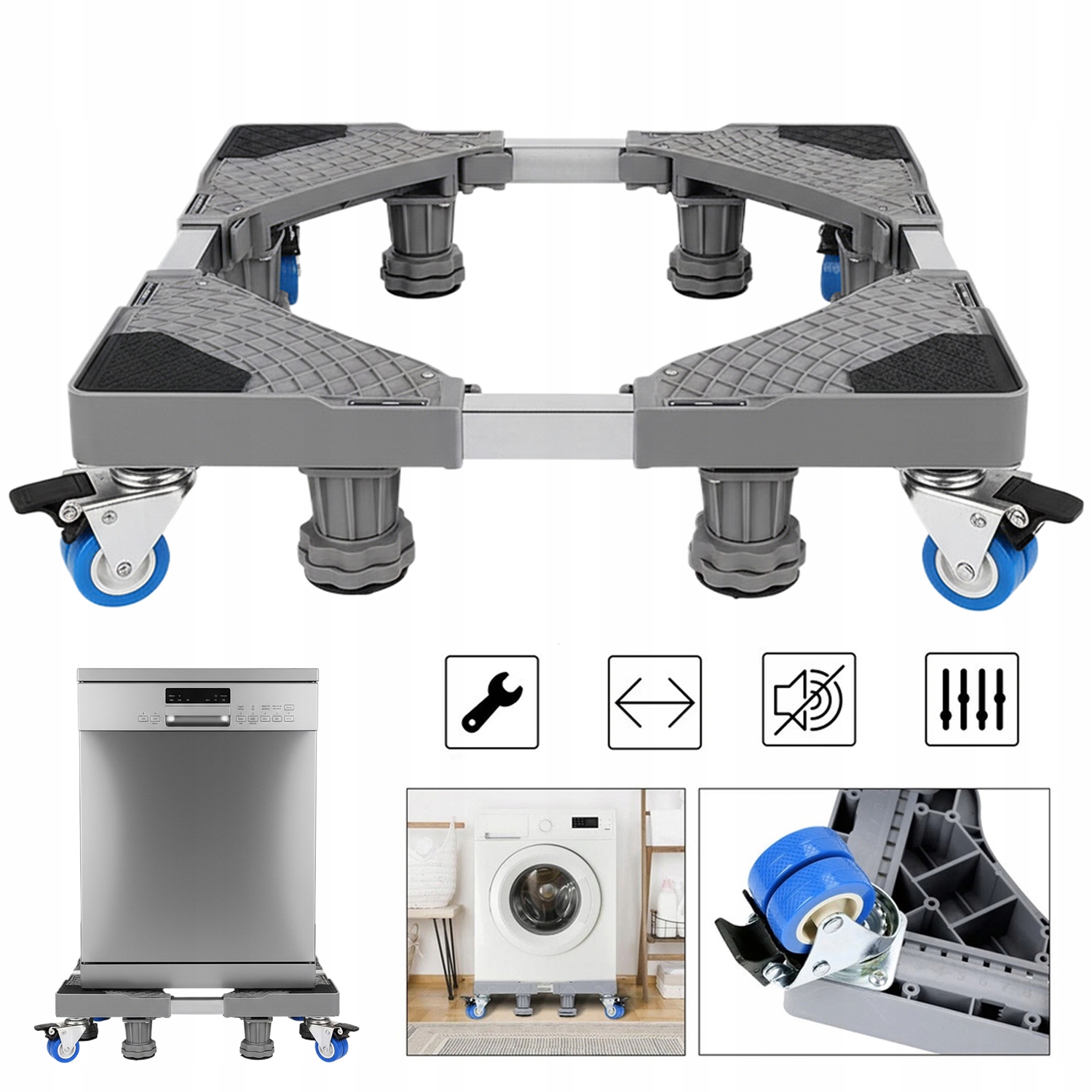 Regulowany Mobilna Podstawa Ruchomy Wózek Do Suszarki Lodówki Mobilny Wałek