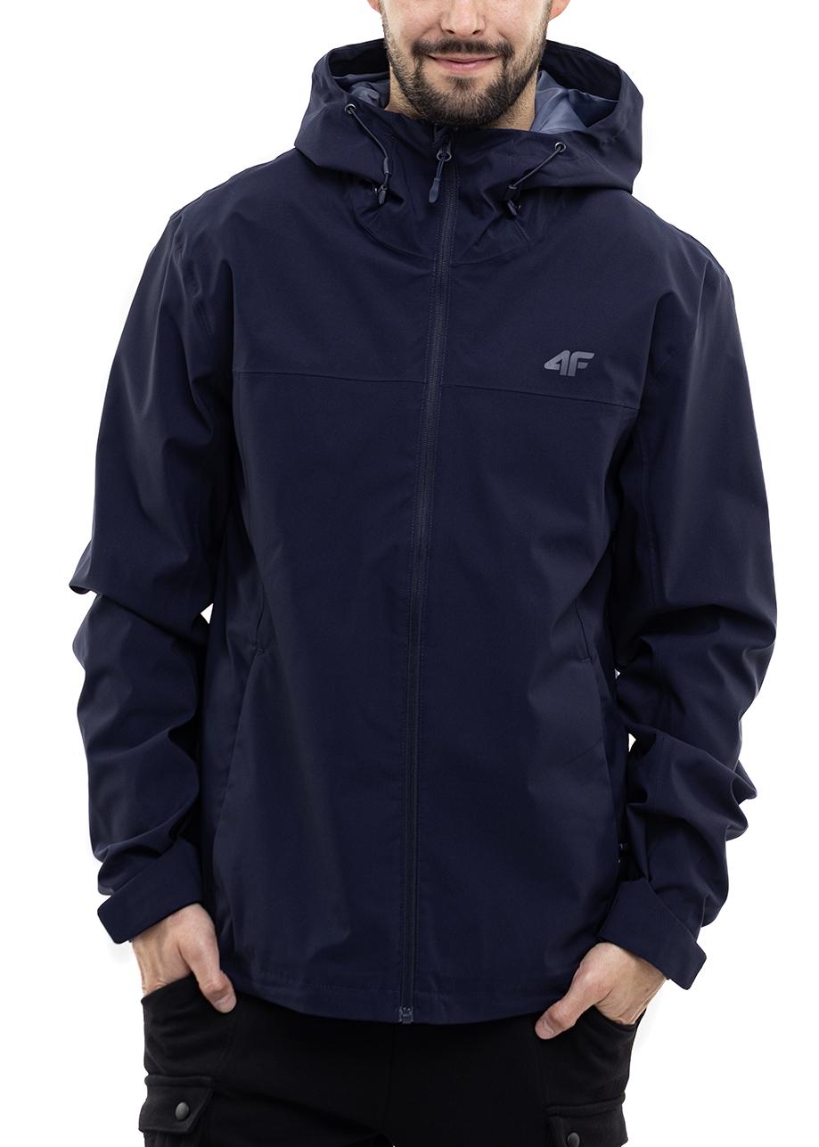 Pánská bunda 4F Softshellová přechodová s kapucí Sportovní větrovka vel. S