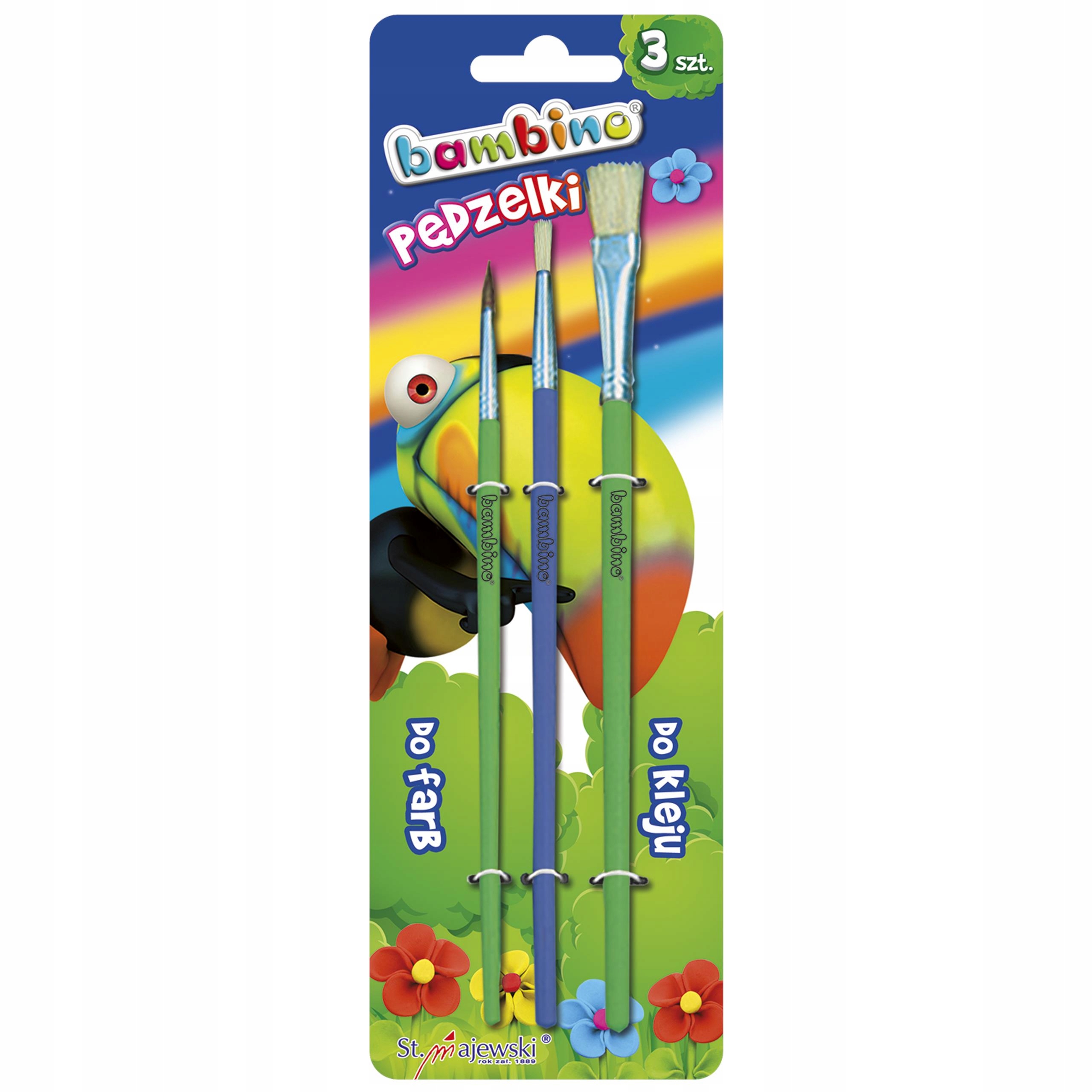 

Pędzle Bambino Pędzelki Szkolne Komplet 3 szt