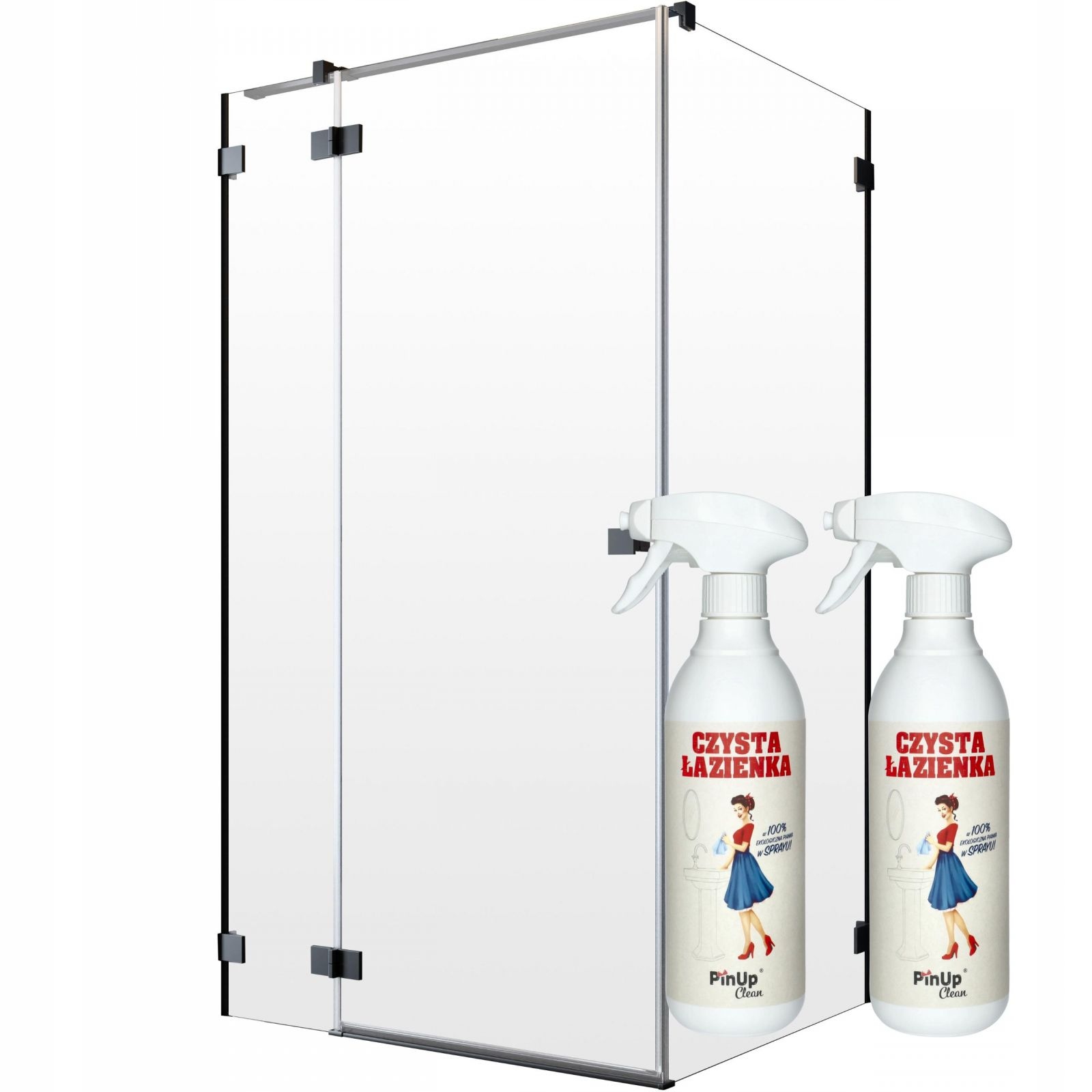 Kabina prysznicowa szklana czarna 120x120 L czyst pianka czyszcząca PinUp