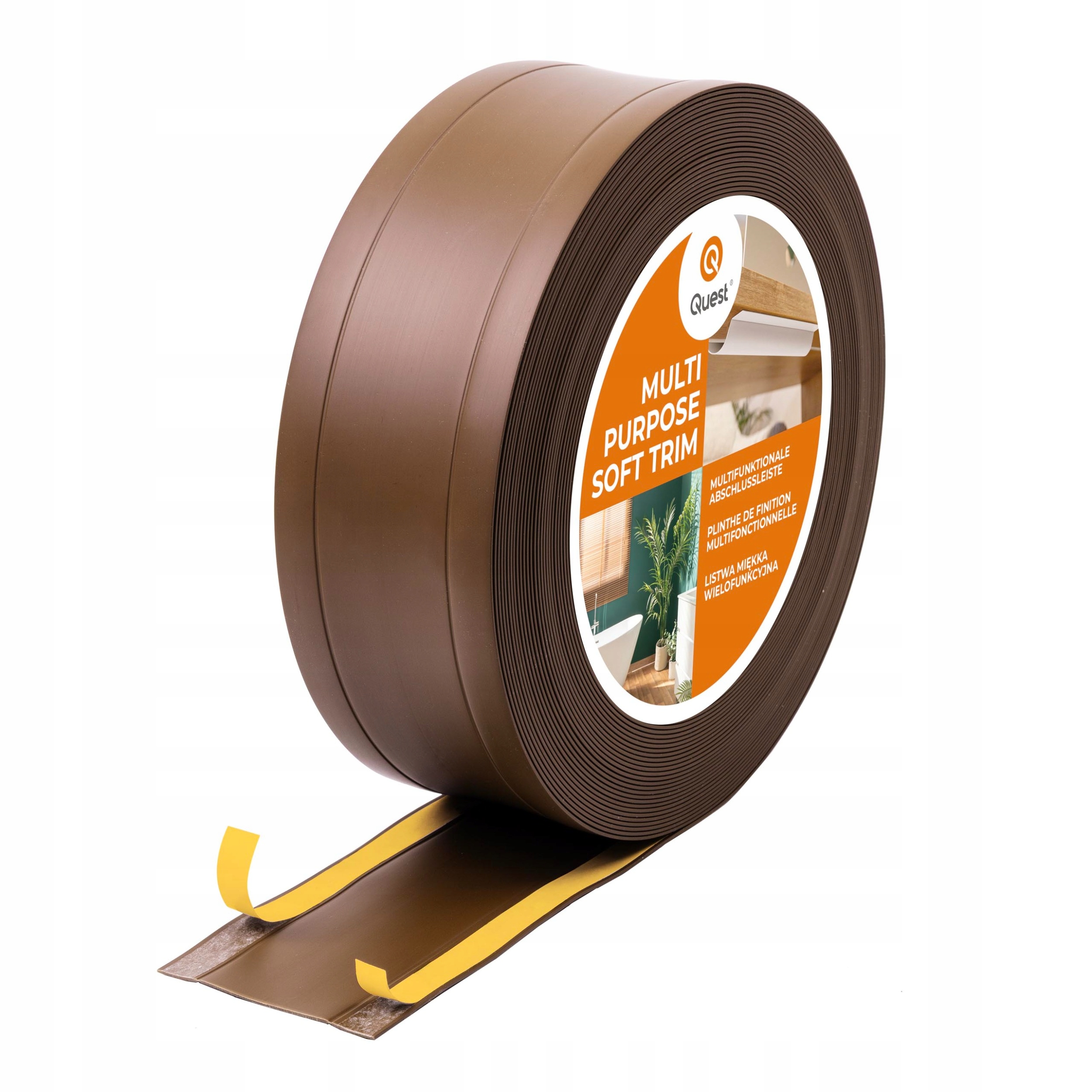 Dokončovacia lišta z Pvc 6v1 samolepiaca, bronz 10 m 75 mm, W1