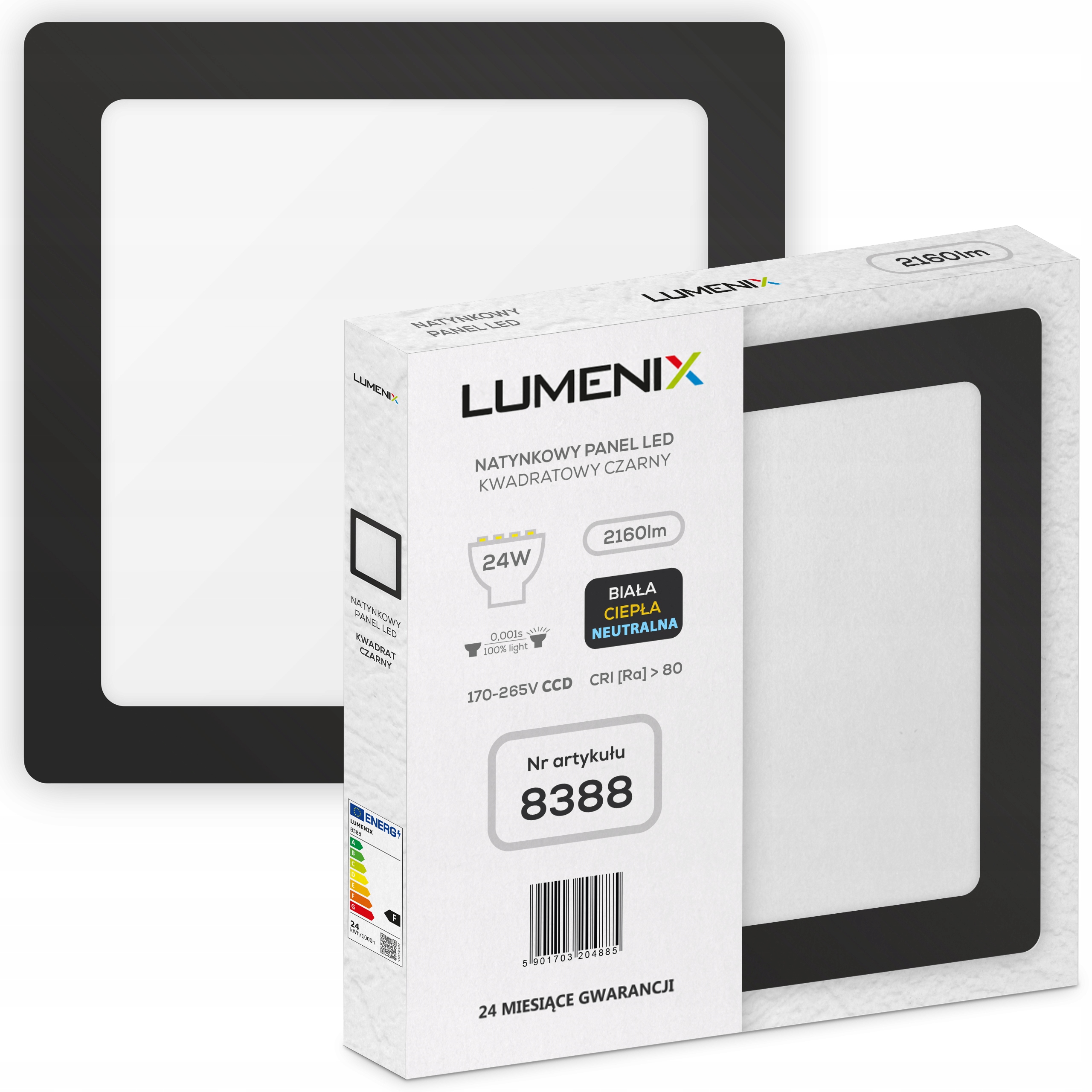

Panel Led natynkowy kwadratowy 24W Premium CCD Ff!