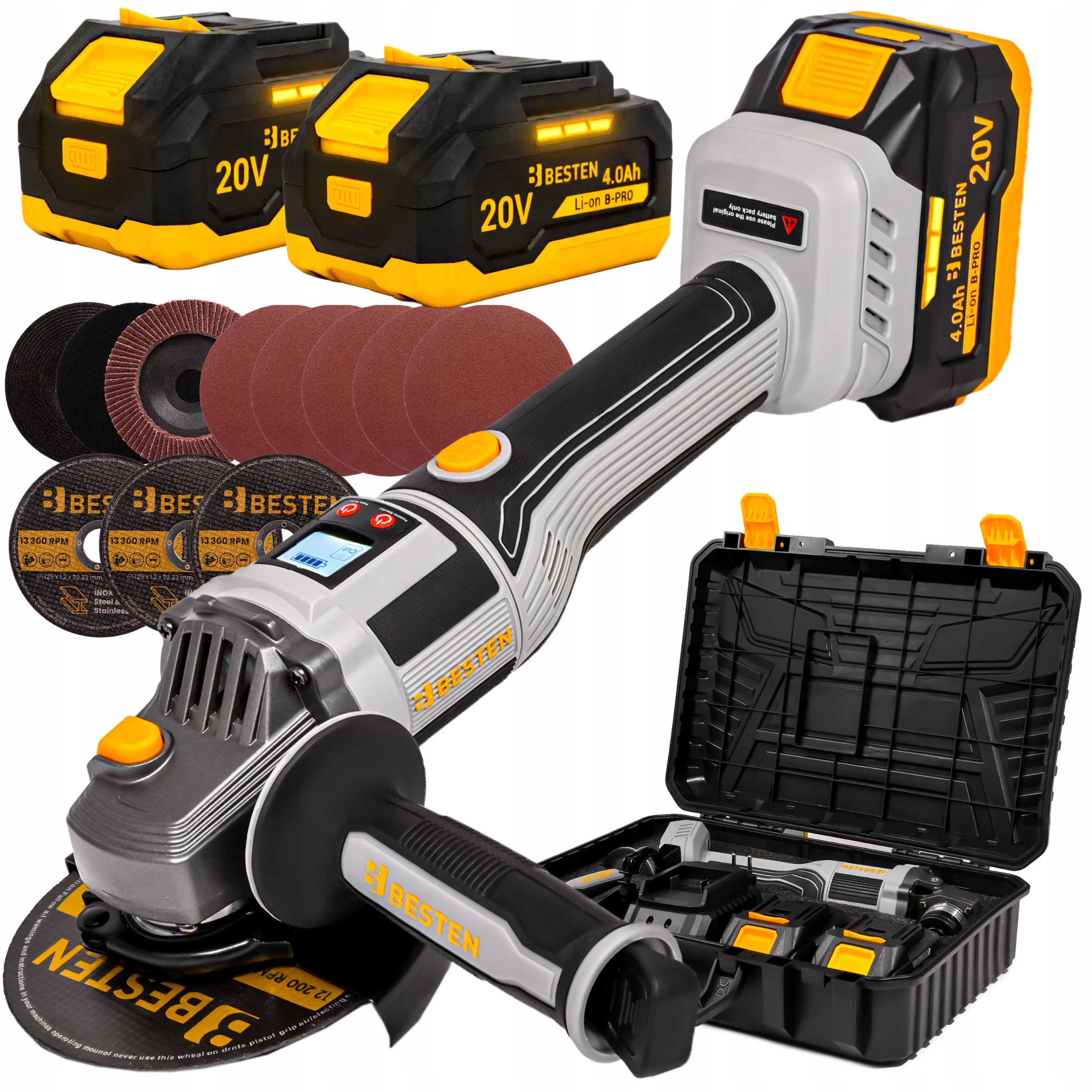 Szlifierka Kątowa Akumulatorowa Bezszczotkowa Kątówka Diax 2XAku 4Ah Tarcze