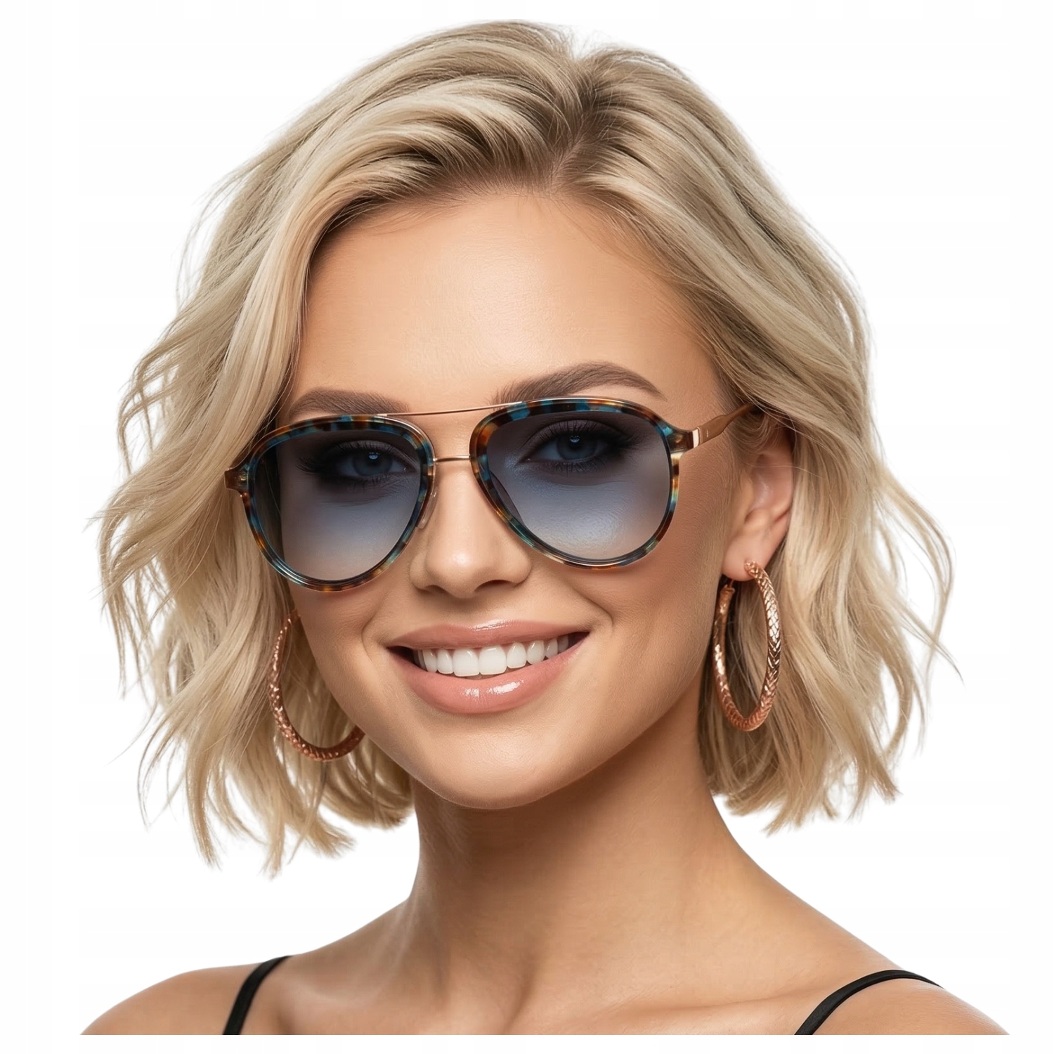 Okulary przeciwsłoneczne polaryzacyjne damskie pilotki UV400 Modne Brilo