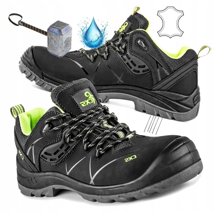 Buty Robocze Półbuty S3 skórzane Z Podnoskiem Mocne wodoodporne Oddychające