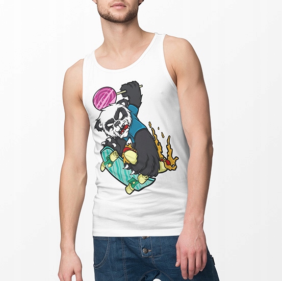 TANK TOP ŚMIESZNE PANDA SKATE