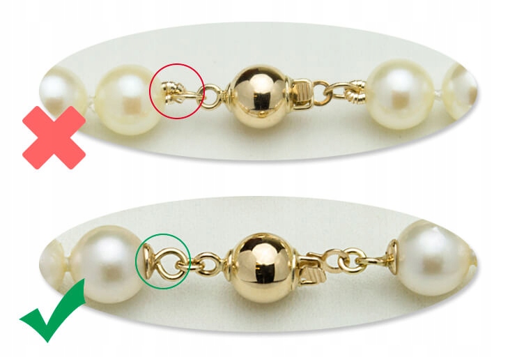 LUKSUSOWY ZŁOTY NASZYJNIK Z MORSKICH PEREŁ AKOYA Materiał Żółte złoto