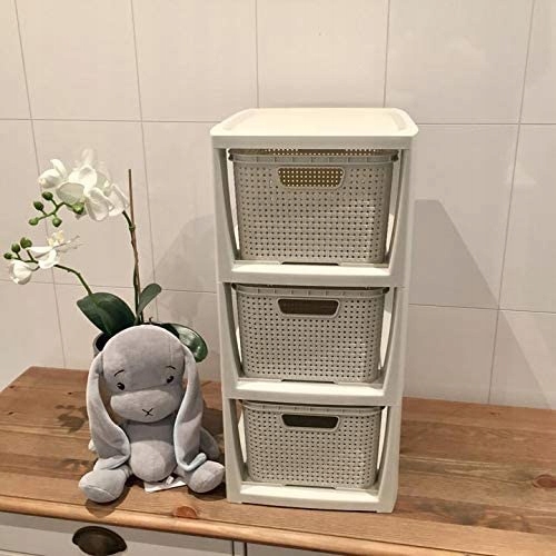 BRANQ - Regał łazienkowy - Rattan - 3x koszyki kosze - komoda słupek szafka Stan opakowania oryginalne