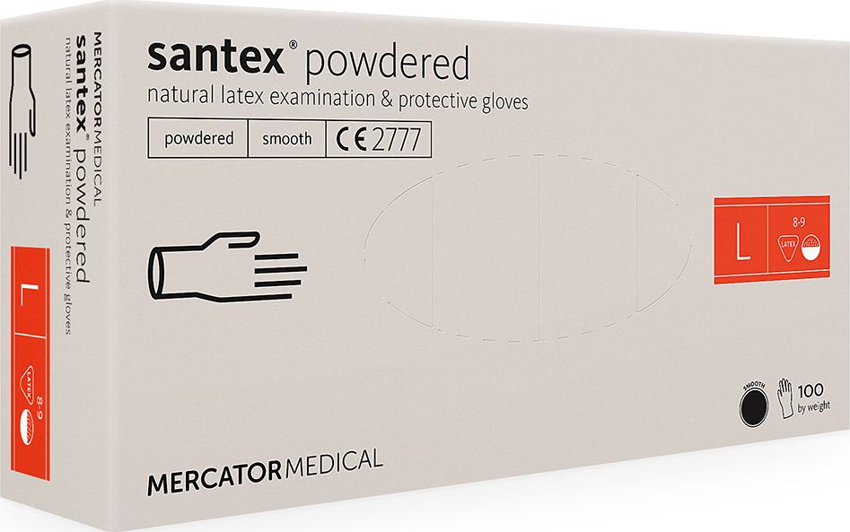

Rękawiczki lateksowe rękawice Santex 100 szt. L