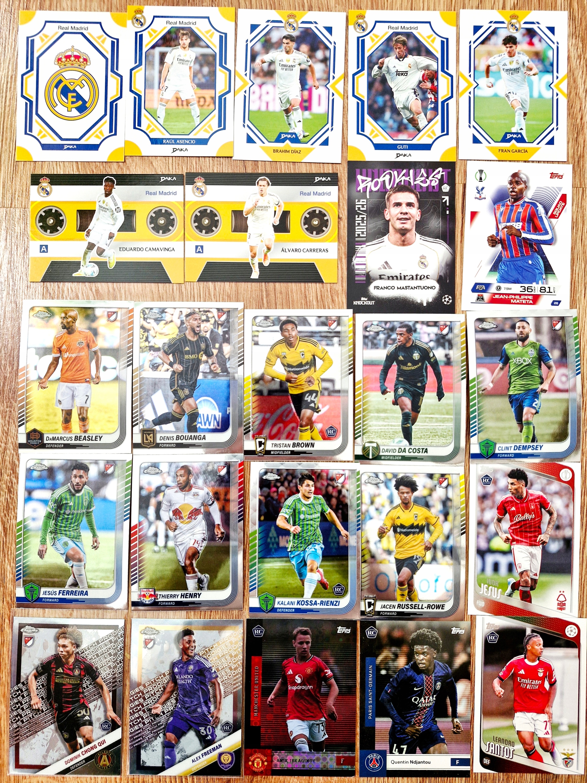 Zestaw 24 Karty Piłkarskie Daka Real Madryt Topps Mls Rookie Rc