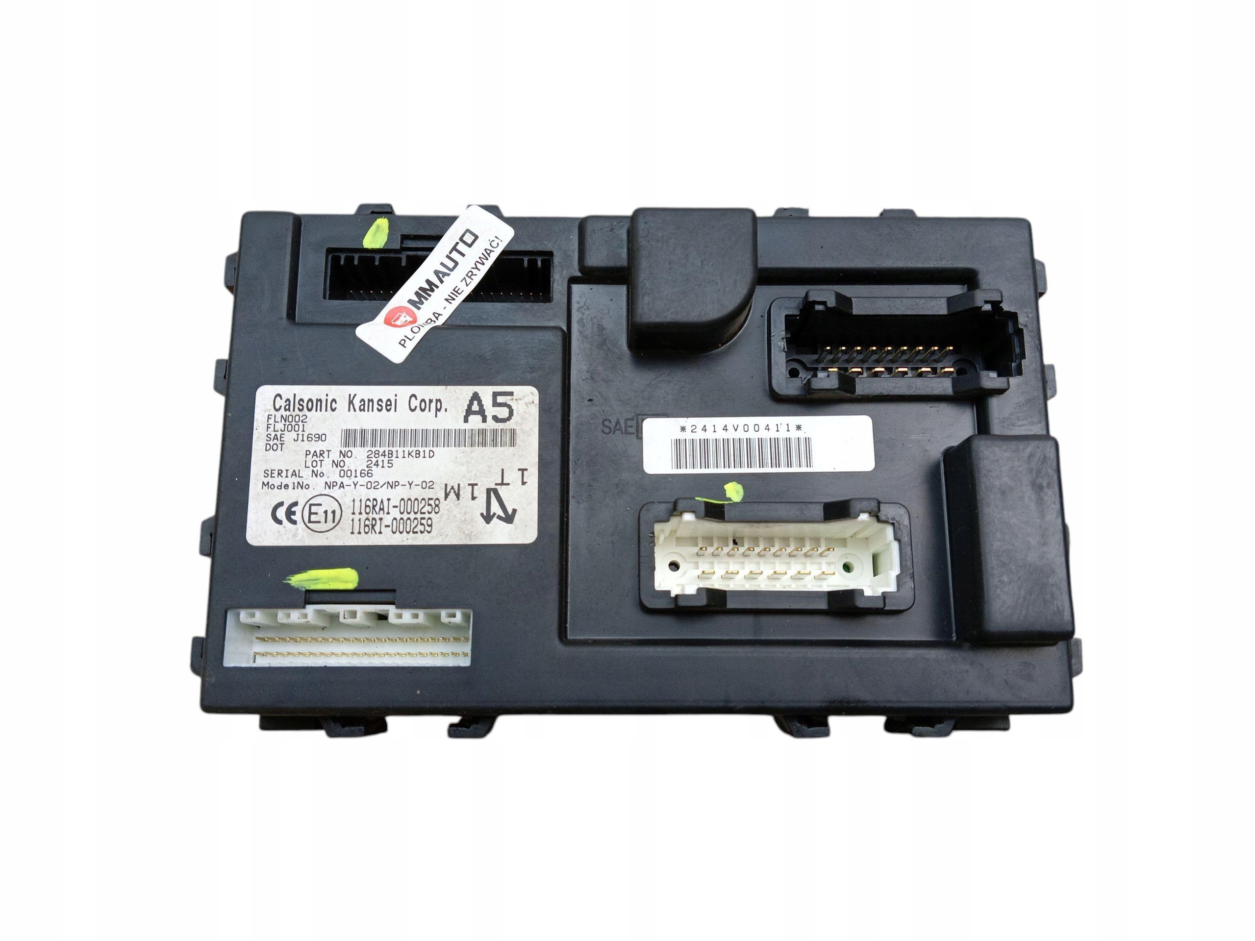 Module BCM Module fusibles NISSAN JUKE et F15 284B11KB1D