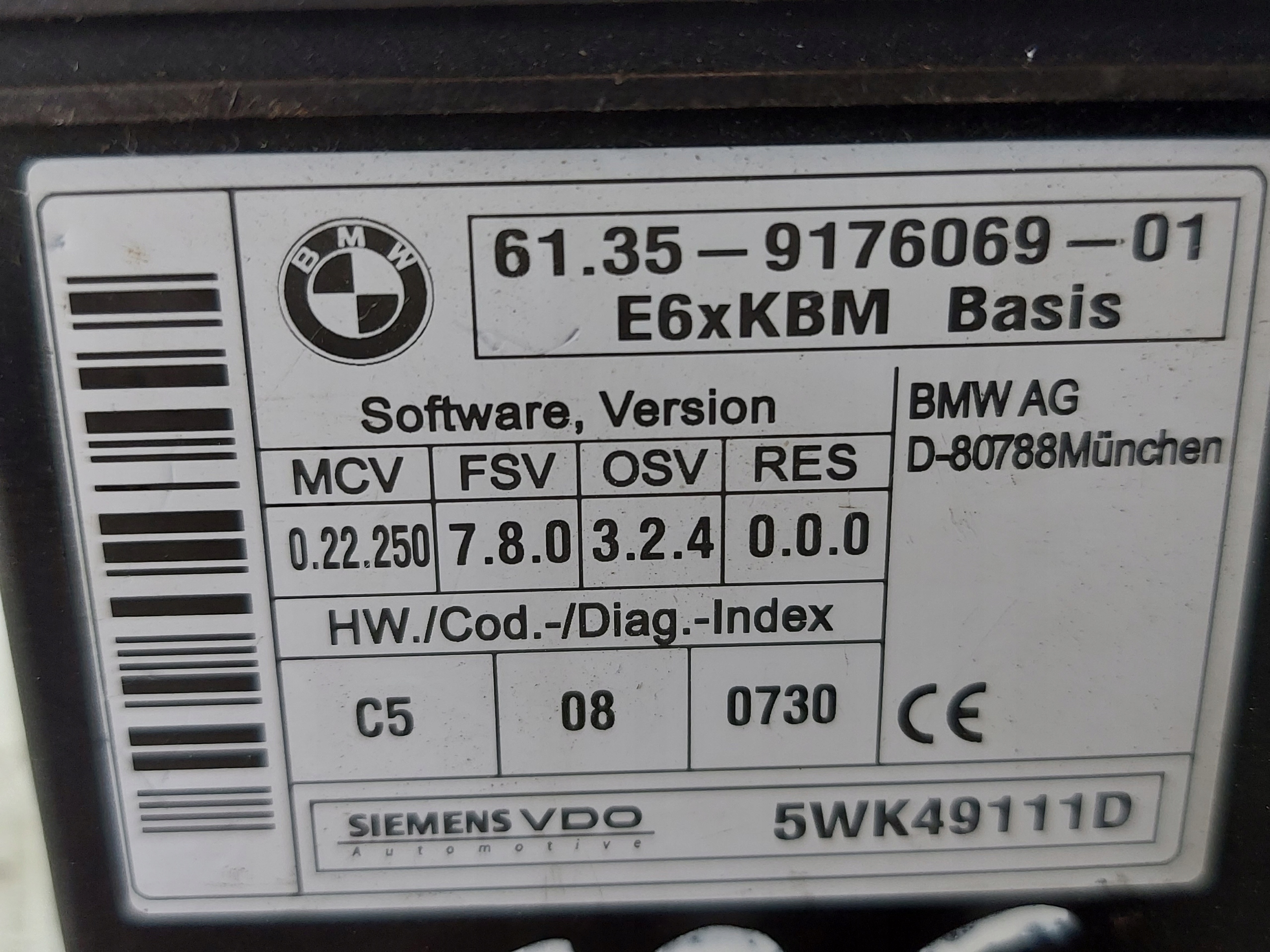 module / unité de commande électronique uce komfortu BMW E60 525i 2.5 B 6135917606901