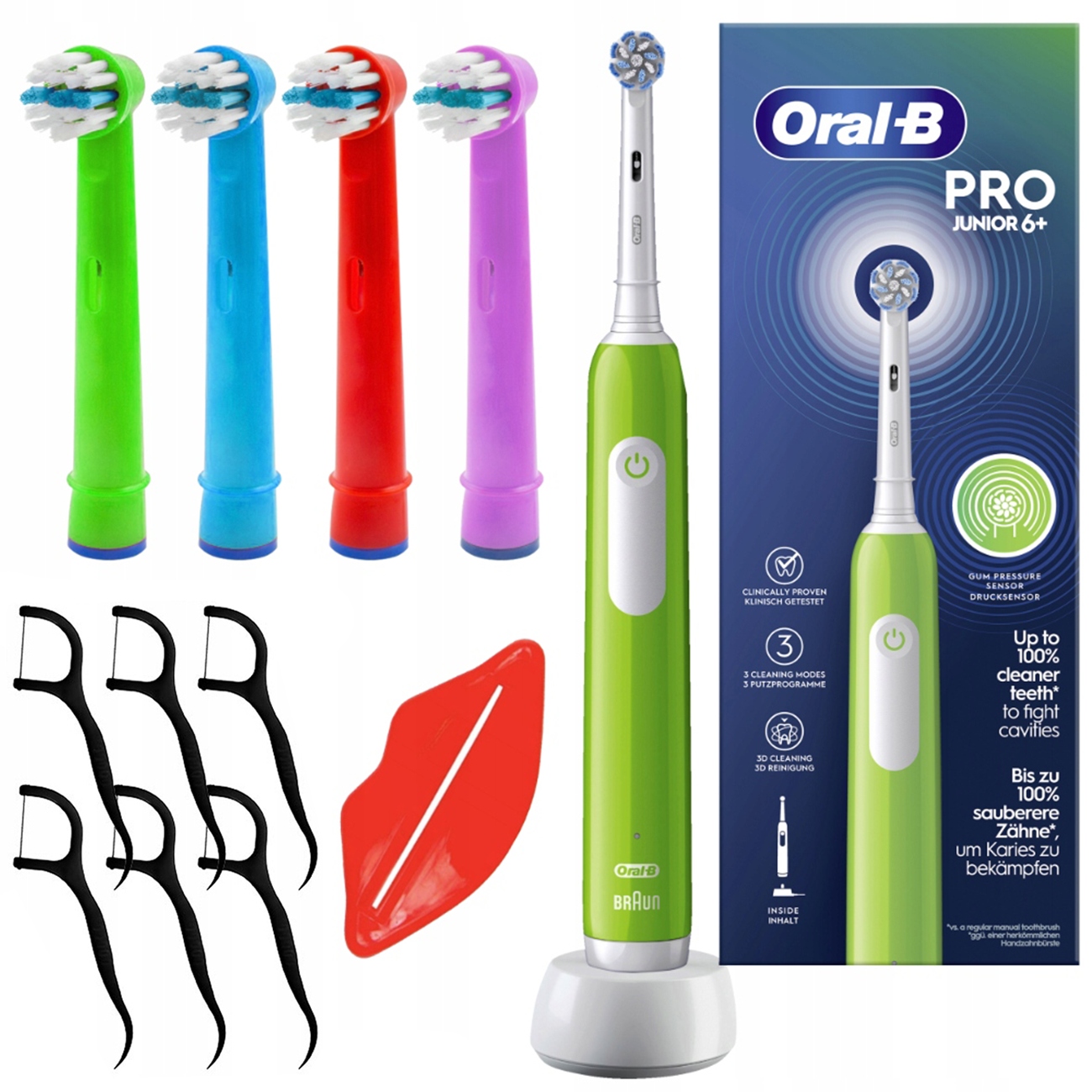 Elektryczna Szczoteczka Do Zębów Dla Dzieci Oral-b Junior 6+ Pro Dodatki