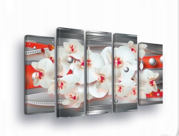 Obraz 150x100 modulárny polypové biele orchidey kvety na stenu abstrakcia