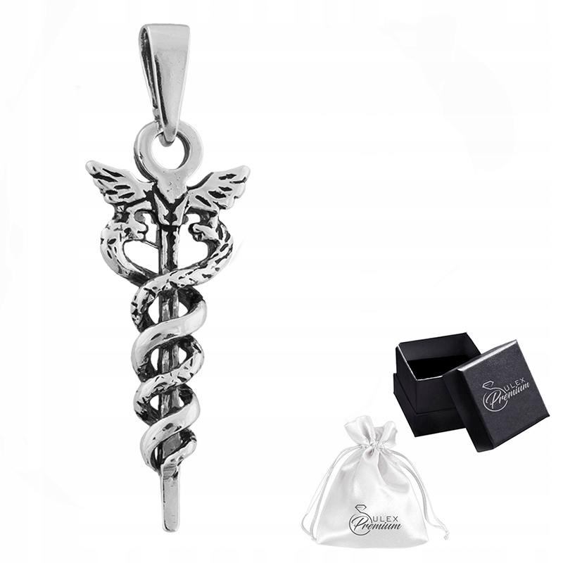 Přívěsek Stříbrný přívěsek ryzost 925 Starověký amulet Kaduceus dárek