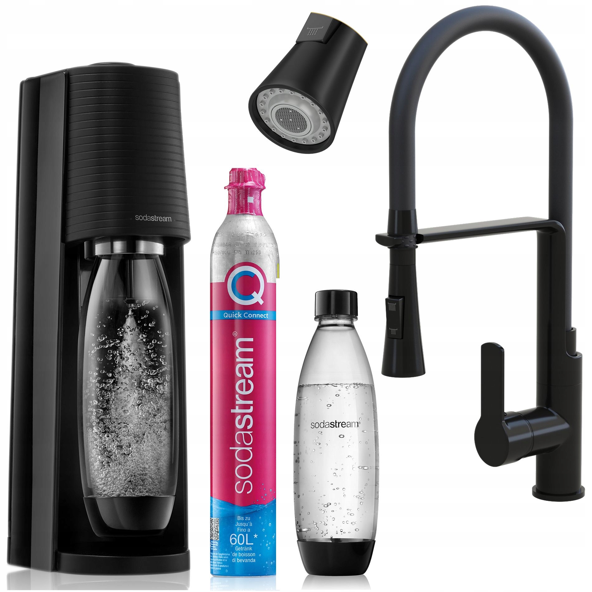 Černá kuchyňská baterie Vegas SodaStream Terra