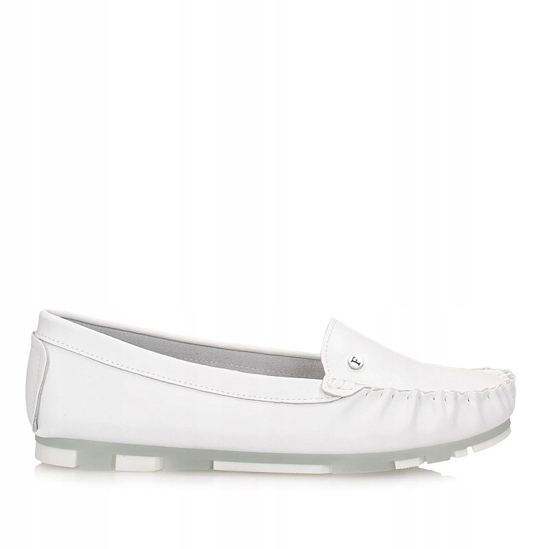 Dámské mokasíny Filippo DP2037/24 Wh bílé, kožené polobotky, nazouvací