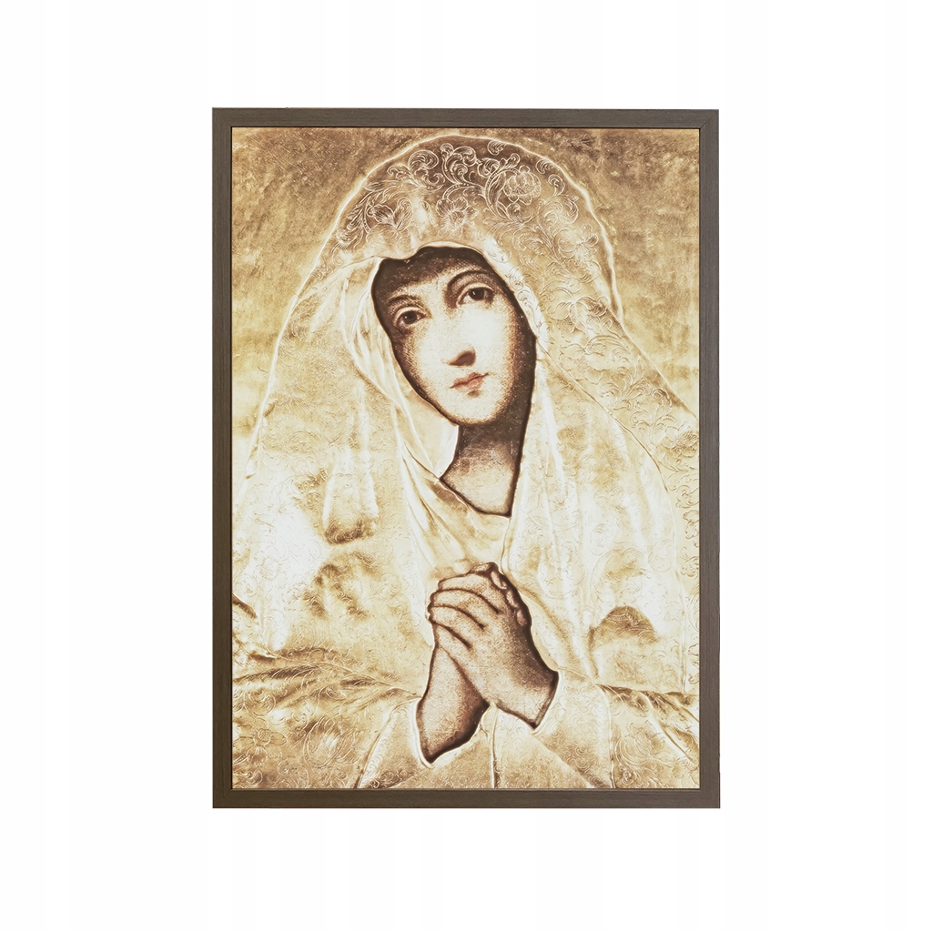 Madona vedoucí očima obraz rám šedý Dar Umění