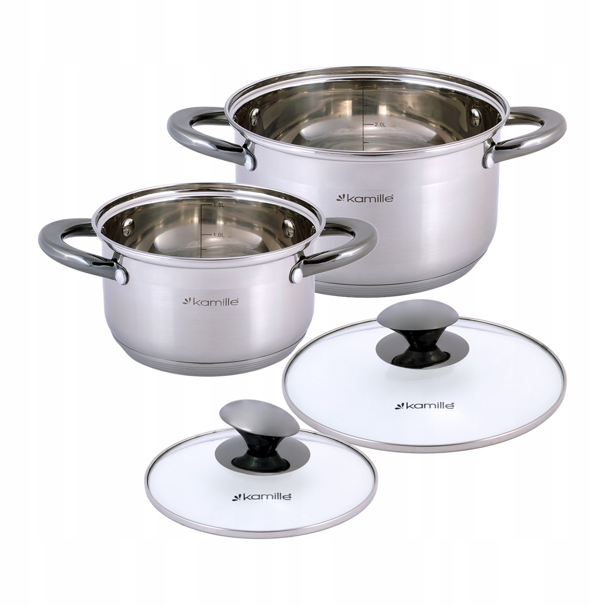 ZESTAW GARNKÓW 4925 INOX 1.5,3L KAMILLE 4 ELEMENTY Marka Kamille