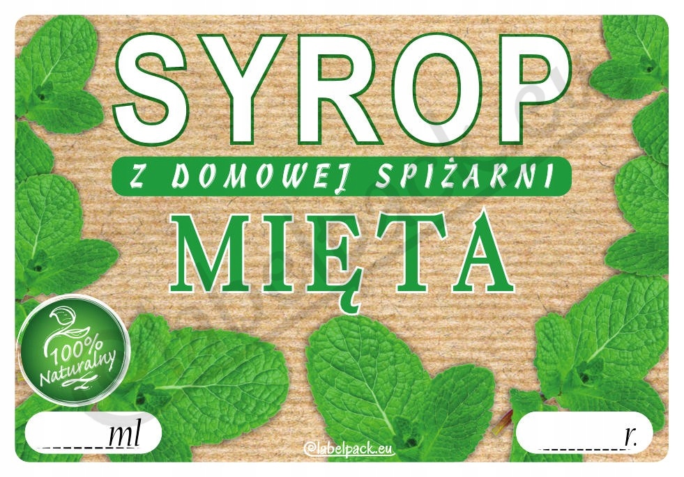 

Etykieta na Syrop Mięta 20 szt.