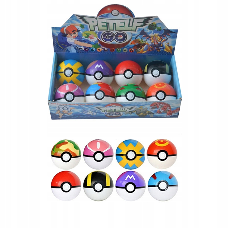 

Figurka Pokemon Duży Pokeball 7cm Zestaw 8 Szt