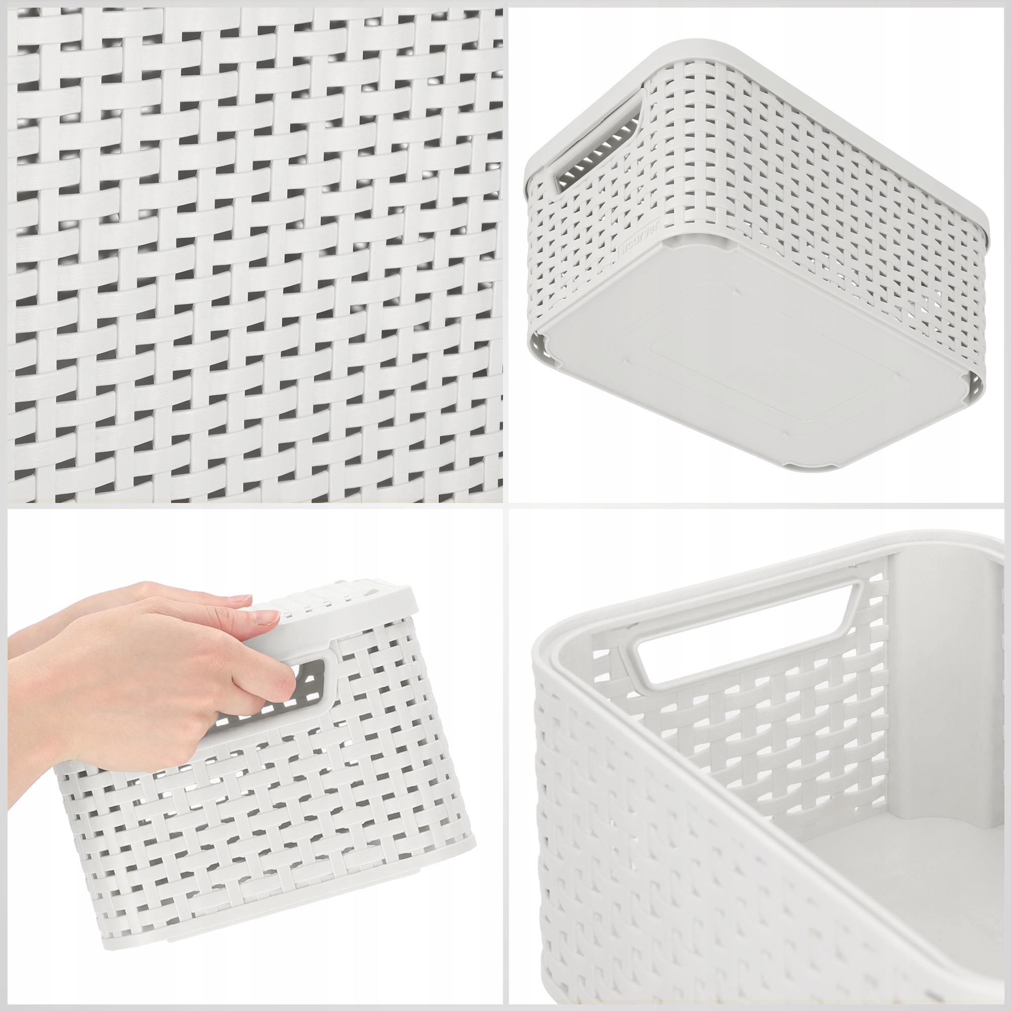 CURVER KOSZYK POJEMNIK ORGANIZER Z POKRYWKĄ 6L Kolor szary