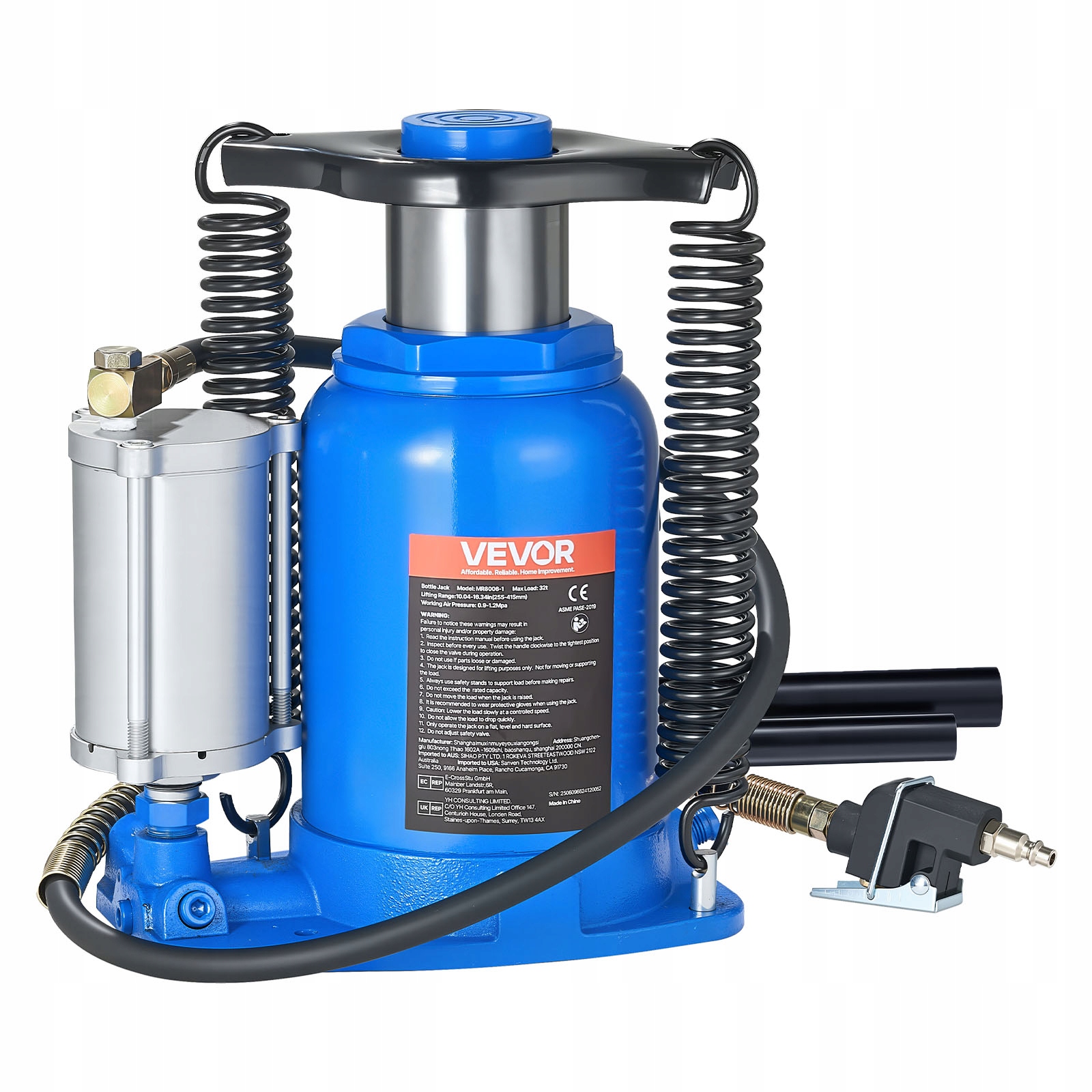 Pneumatický Fľaškový Zdvihák Vevor 32T Silný Hydraulický Rozsah