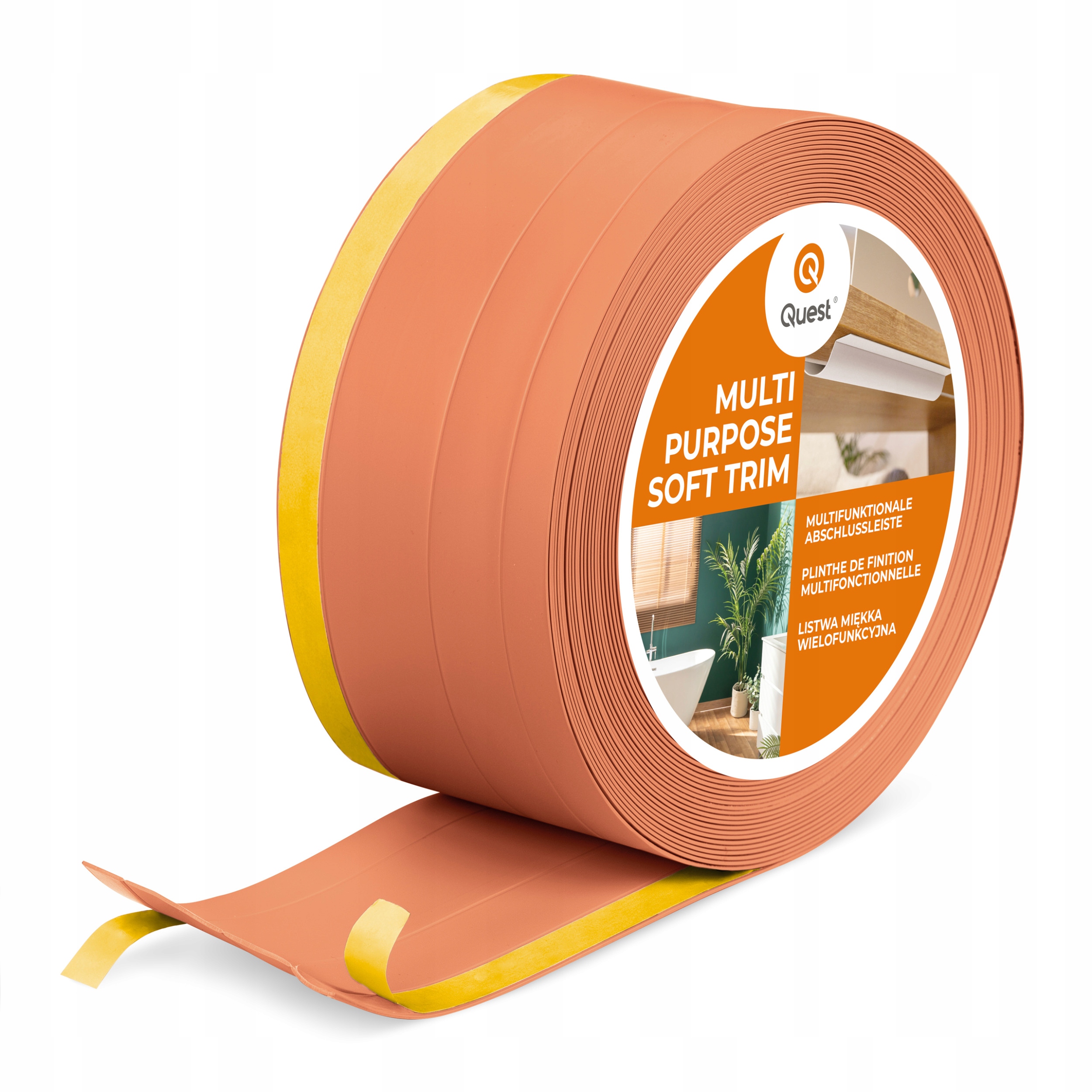 Dokončovacia lišta z Pvc 4v1 samolepiaca, 120 mm, 25 m, tehlová, W2