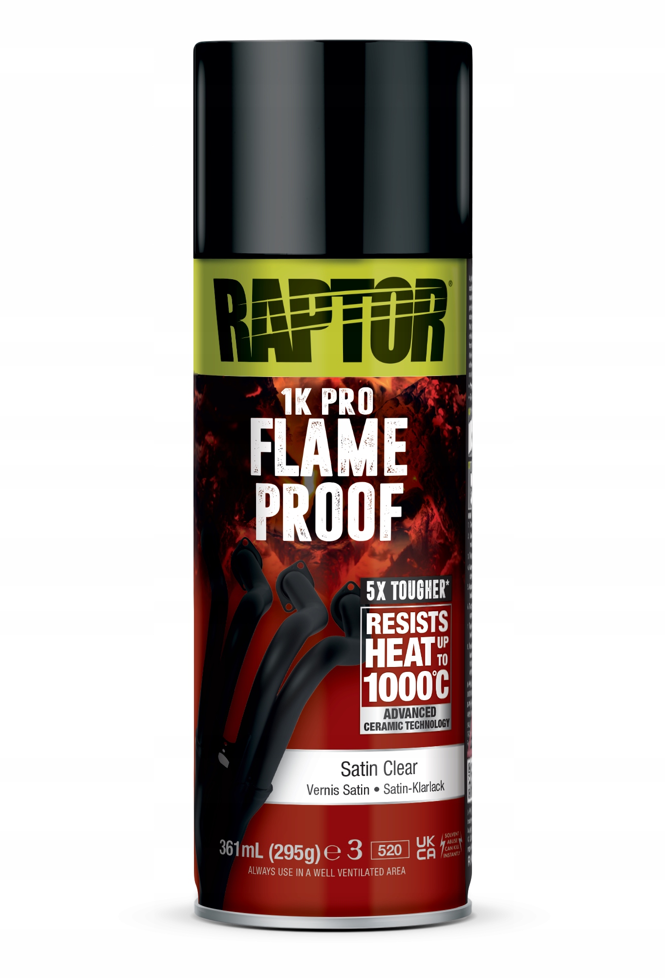Raptor Spray Flameproof lakier żaroodporny 1000°C 338ml czarny mat