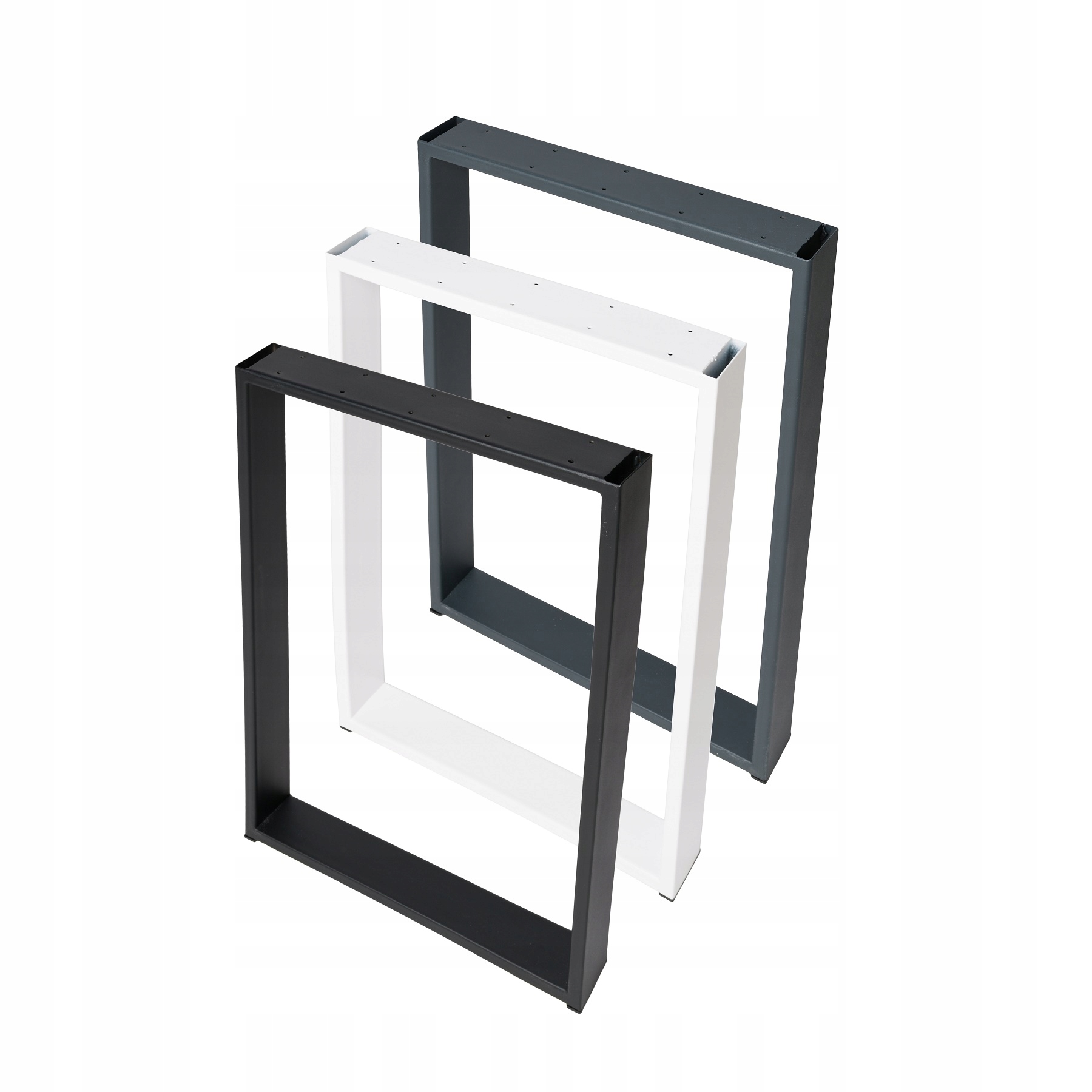 NOGI DO STOŁU METALOWE 60x72 cm PROFIL 8x2 cm CZARNE BIAŁE LOFT INDUSTRIAL EAN (GTIN) 5904804357177