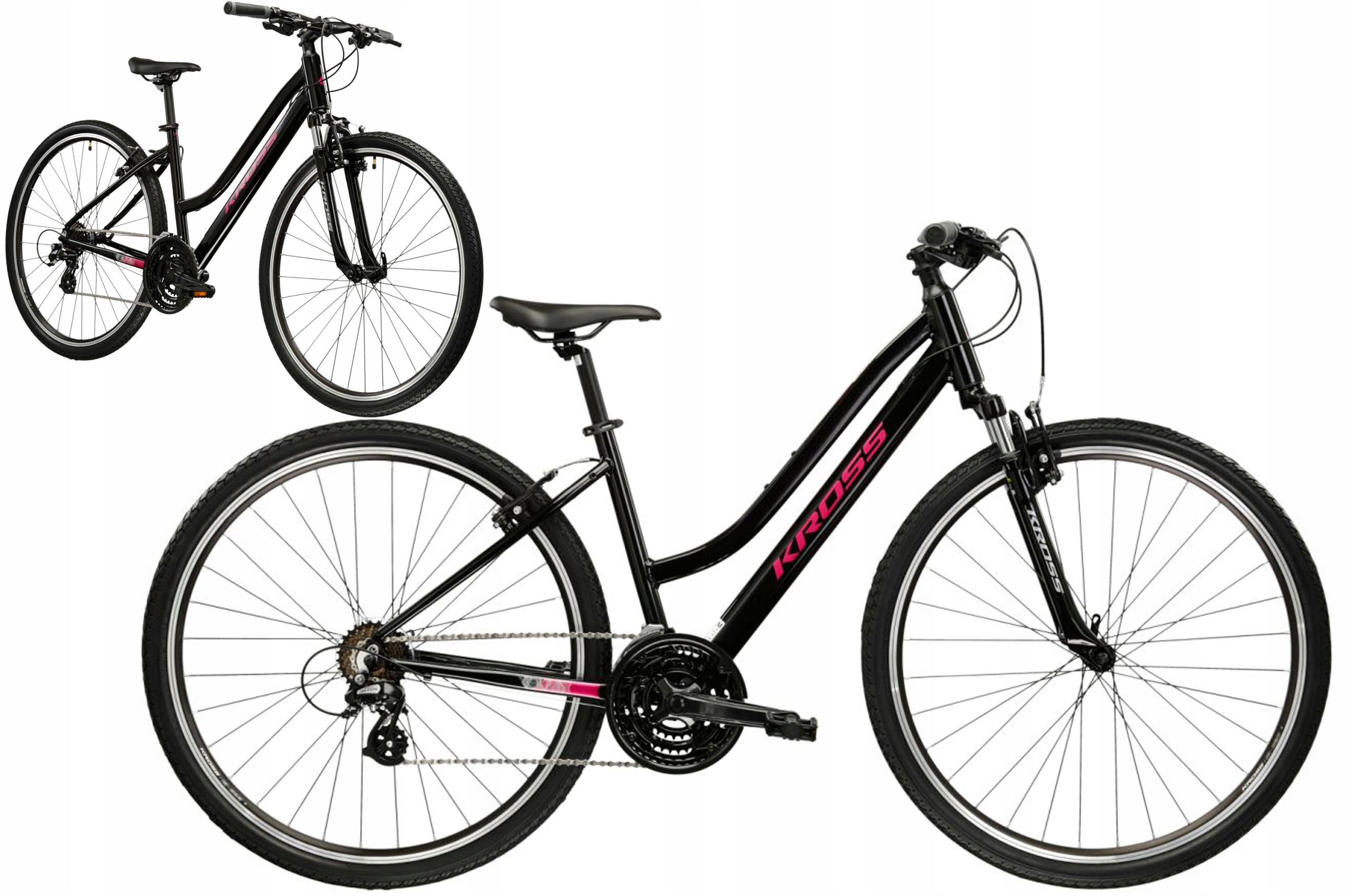 Rower crossowy 28" Kross Evado 2.0 rama M 17" czarny różowy R25