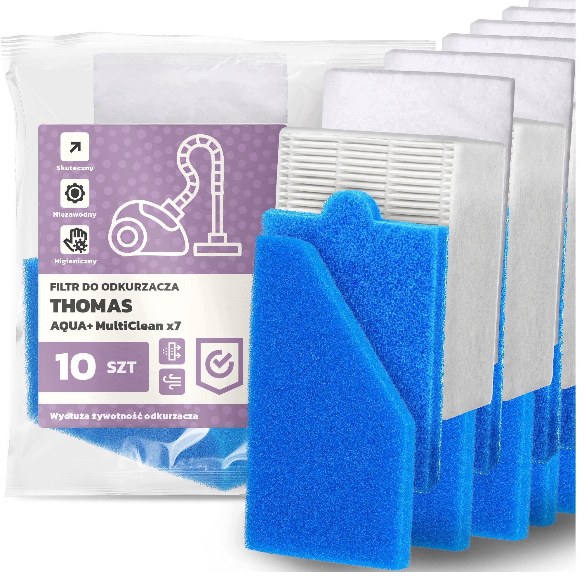 10 x Sada Filtrů pro vysavač Thomas Aqua+ MultiClean x7 Filtry