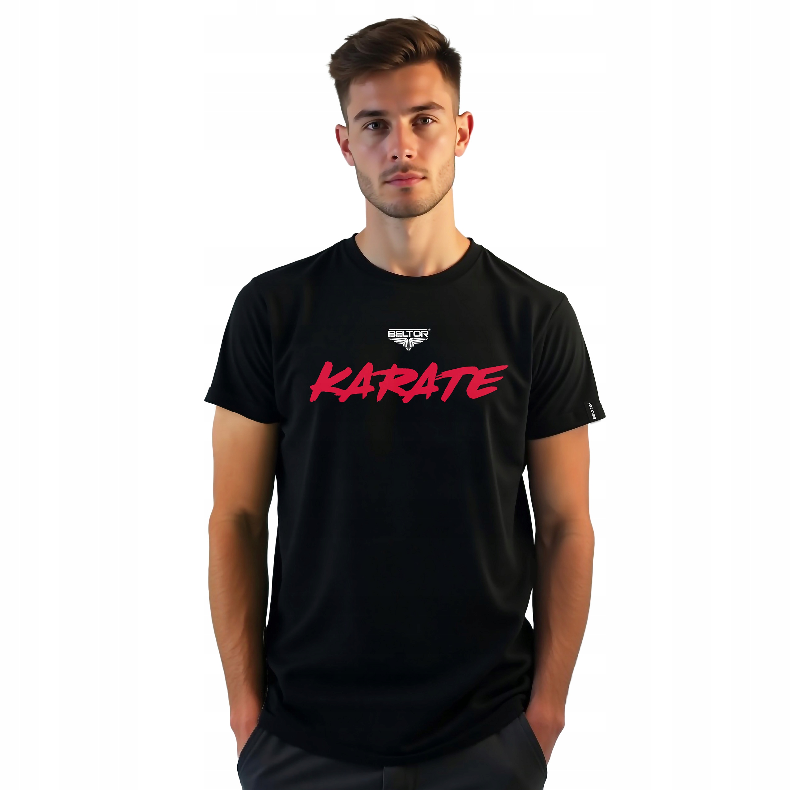 BELTOR KOSZULKA KARATE OSU T-SHIRT CZARNA SPORTOWA NA WF r. XL