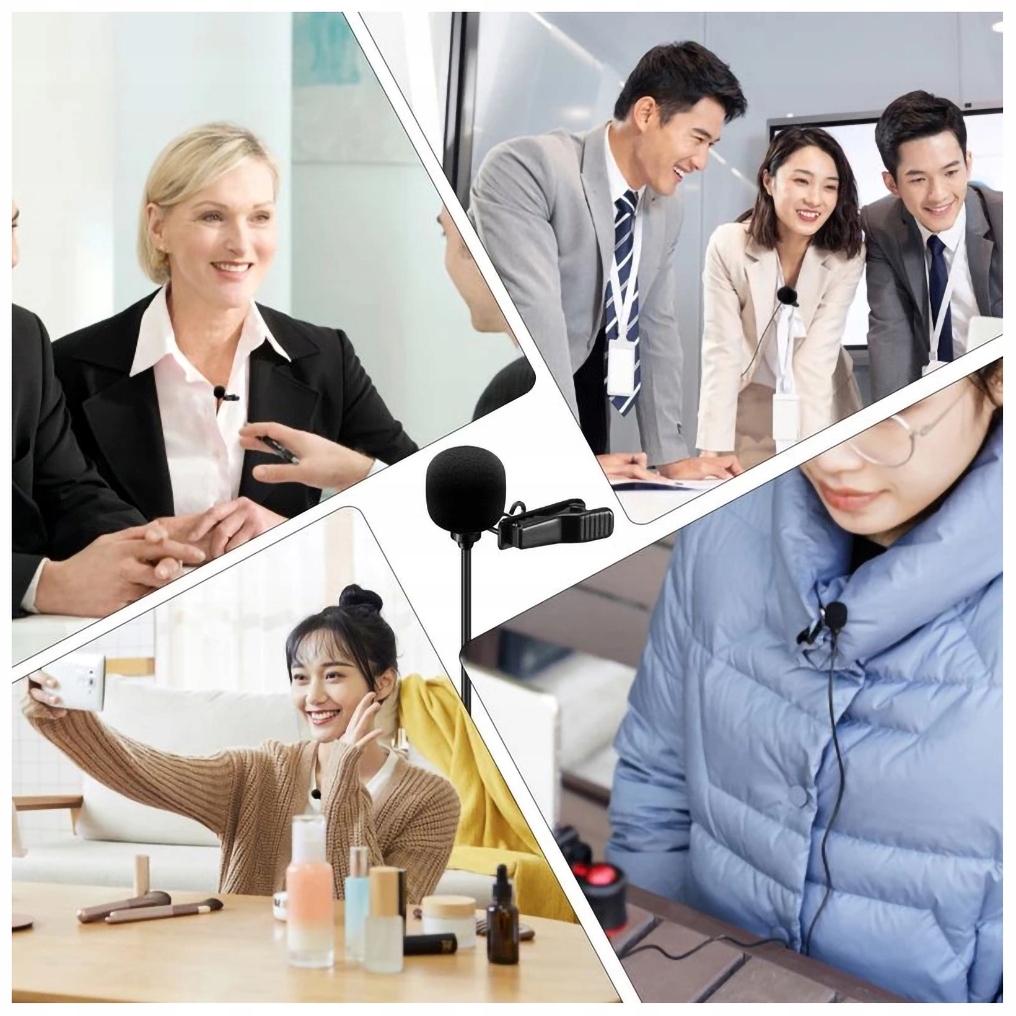 Mikrofon krawatowy SAIREN S-LAV przewodowy 6m czarny + odsłuch Marka Sairen