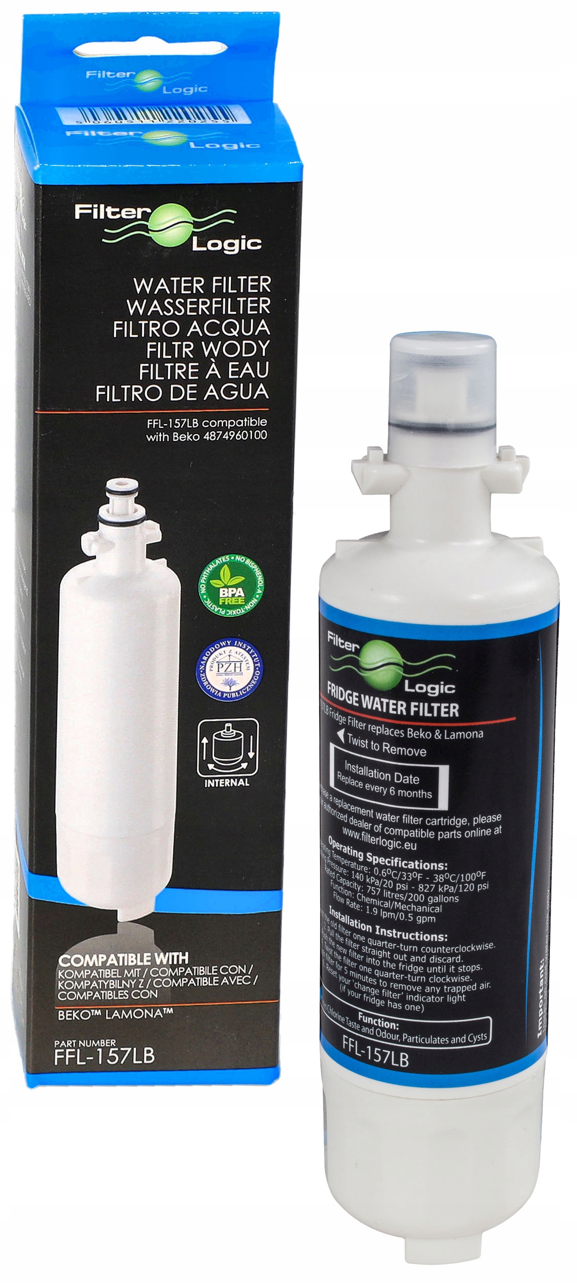 Filtr do wody FilterLogic FFL-157LB do lodówki BEKO GN162420X