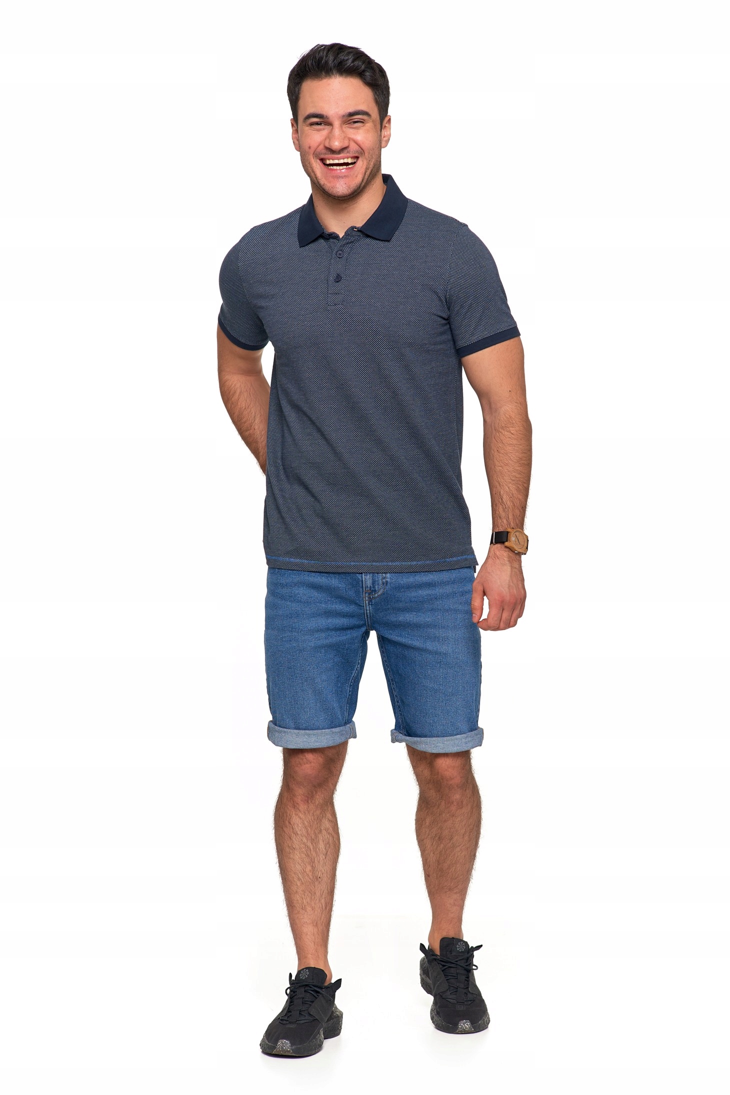 KOSZULKA POLO MĘSKA POLÓWKA MORAJ ELEGANCKA WZÓR ŻAKARDOWY ROZM. XL Marka Moraj