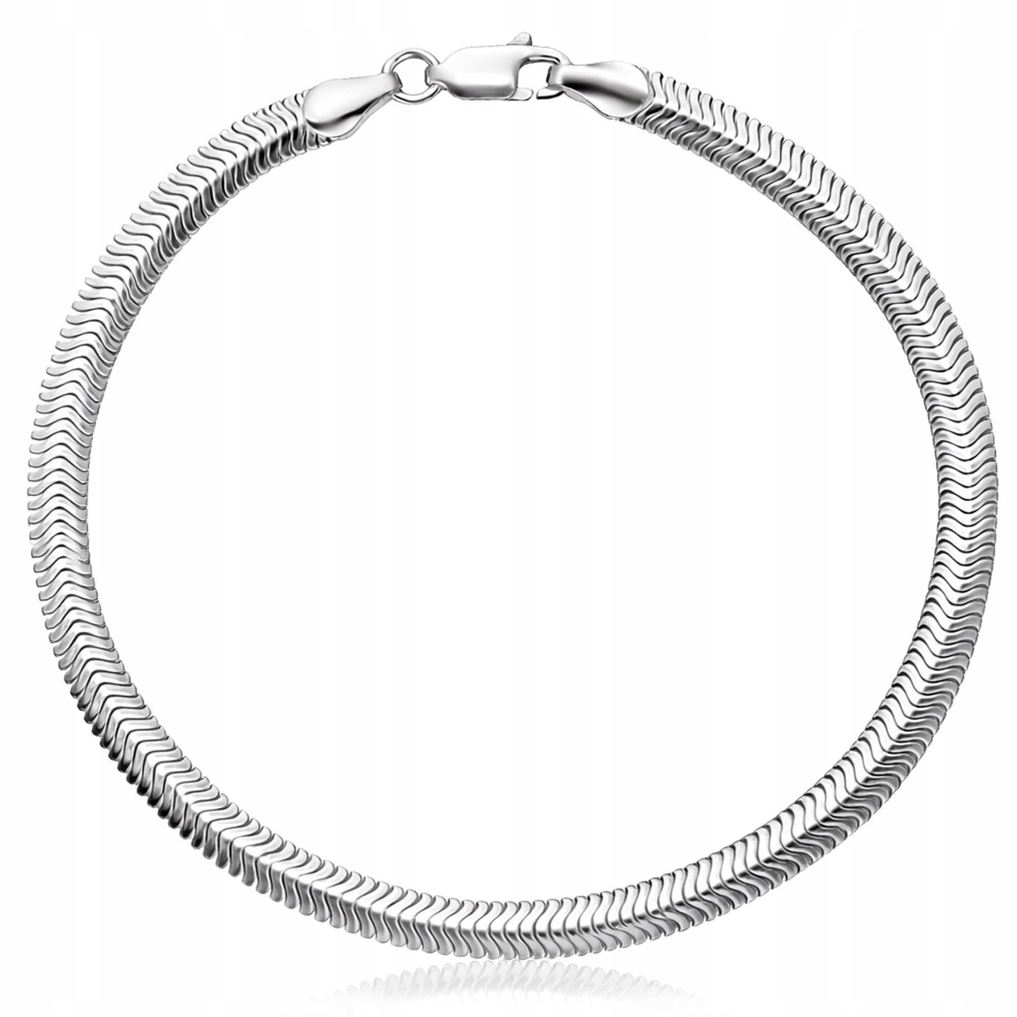 Stříbrný náramek Zmijka 925 dámský hladký elegantní klasický 18,5 cm