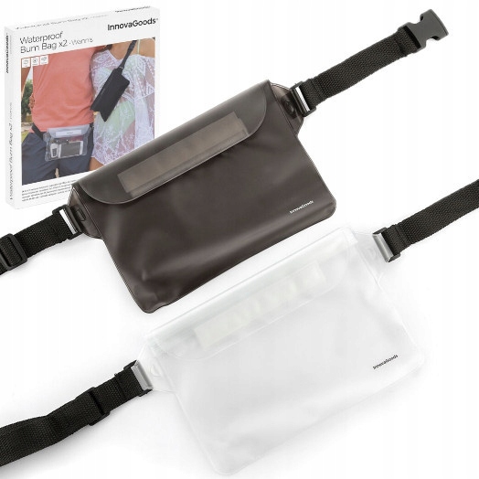 WODOODPORNA SASZETKA TORBA NA PAS NERKA BIAŁA + CZARNA 2 SZT. INNOVAGOODS