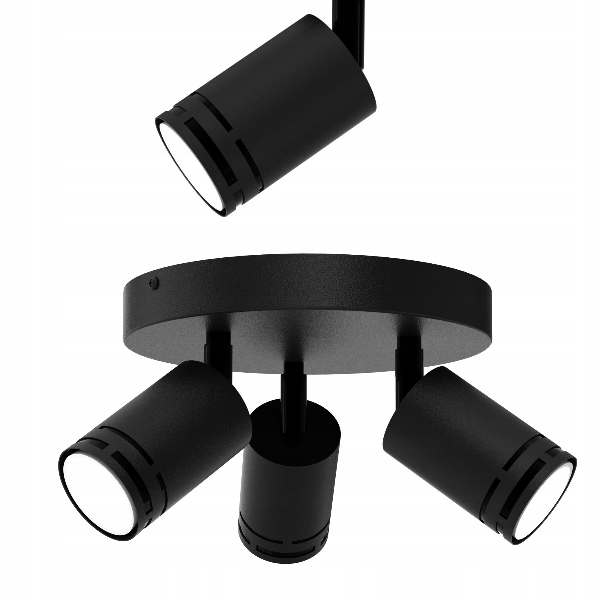 Stropní Svítidlo Stropní Černý Pohyblivý Led GU10 Spot Reflektor Nastavitelný Bodový