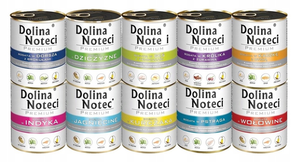 Levně Dolina Noteci Premium Vlhké krmivo pro psy mix chutí 10x800g Bezobilné