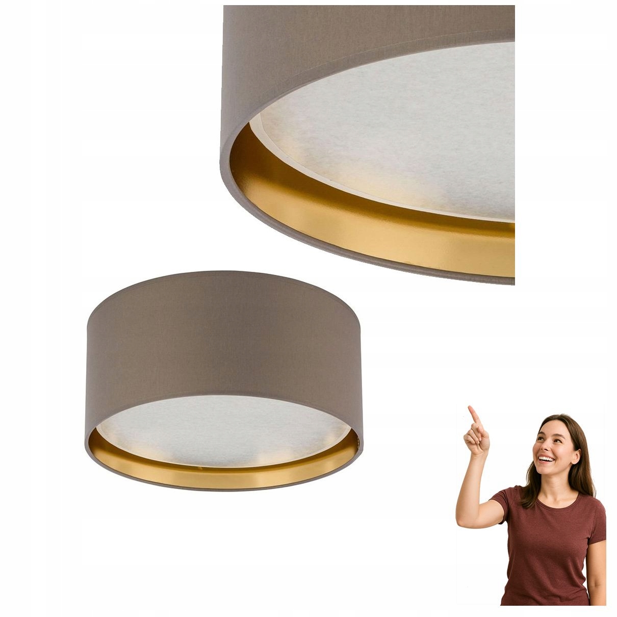 Stropná lampa Bilbao Beige/gold 450 4404 Tk Lighting