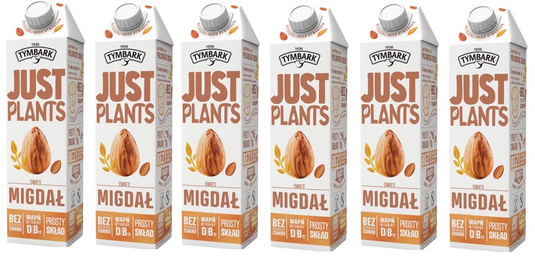 6x 1l Tymbark Just plants napój migdałowy bez glutenu Zgrzewka