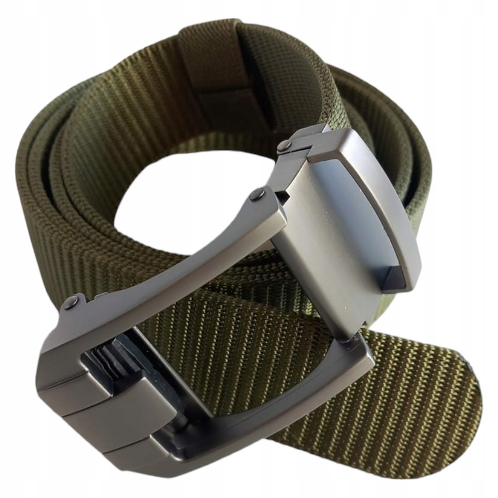 Pasek męski nylonowy zielony sz. 3,5 cm dł. 130 cm Wzór dominujący inny wzór