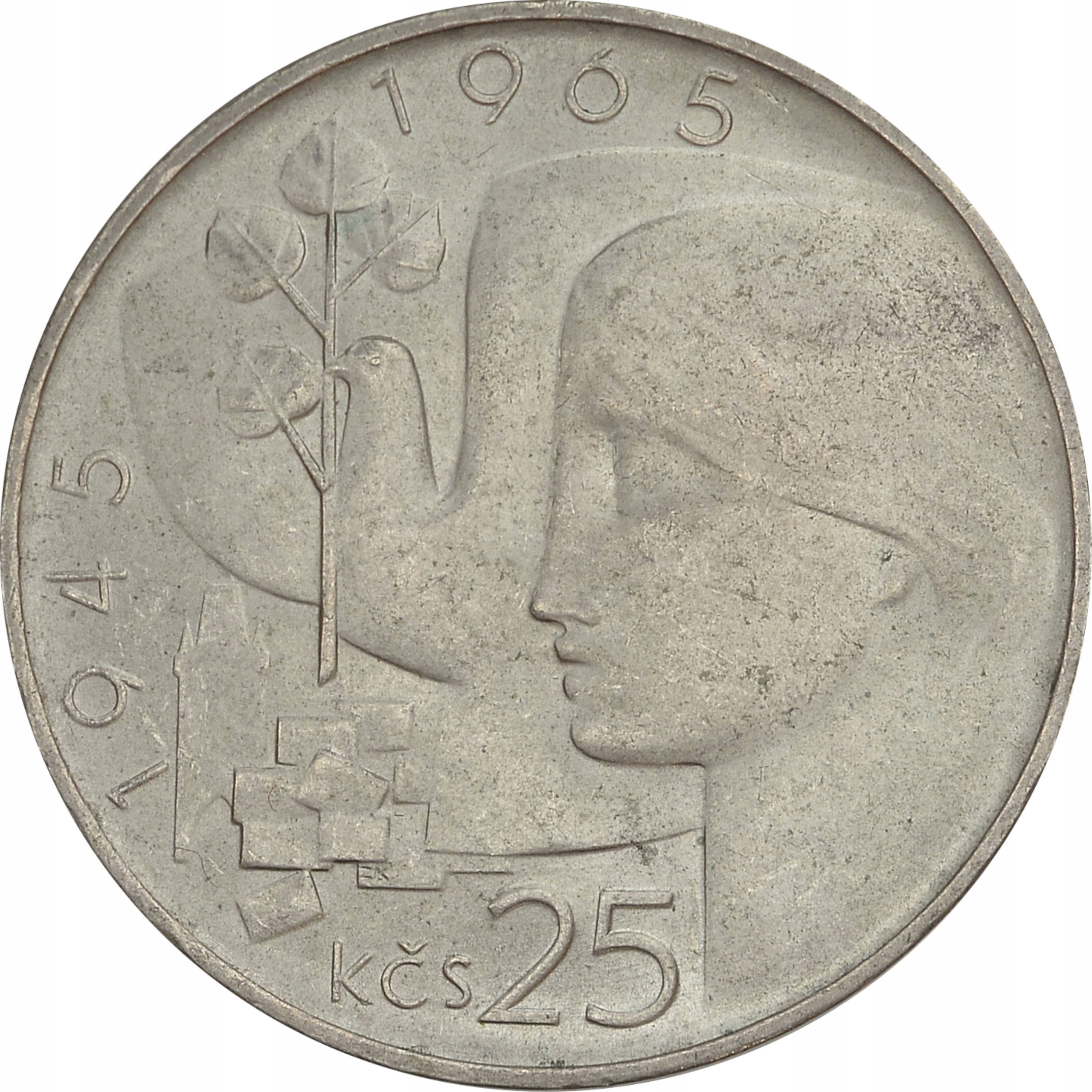 15.hyr.CZECHOSŁOWACJA, 25 KORON 1965 25 R.WYZW.