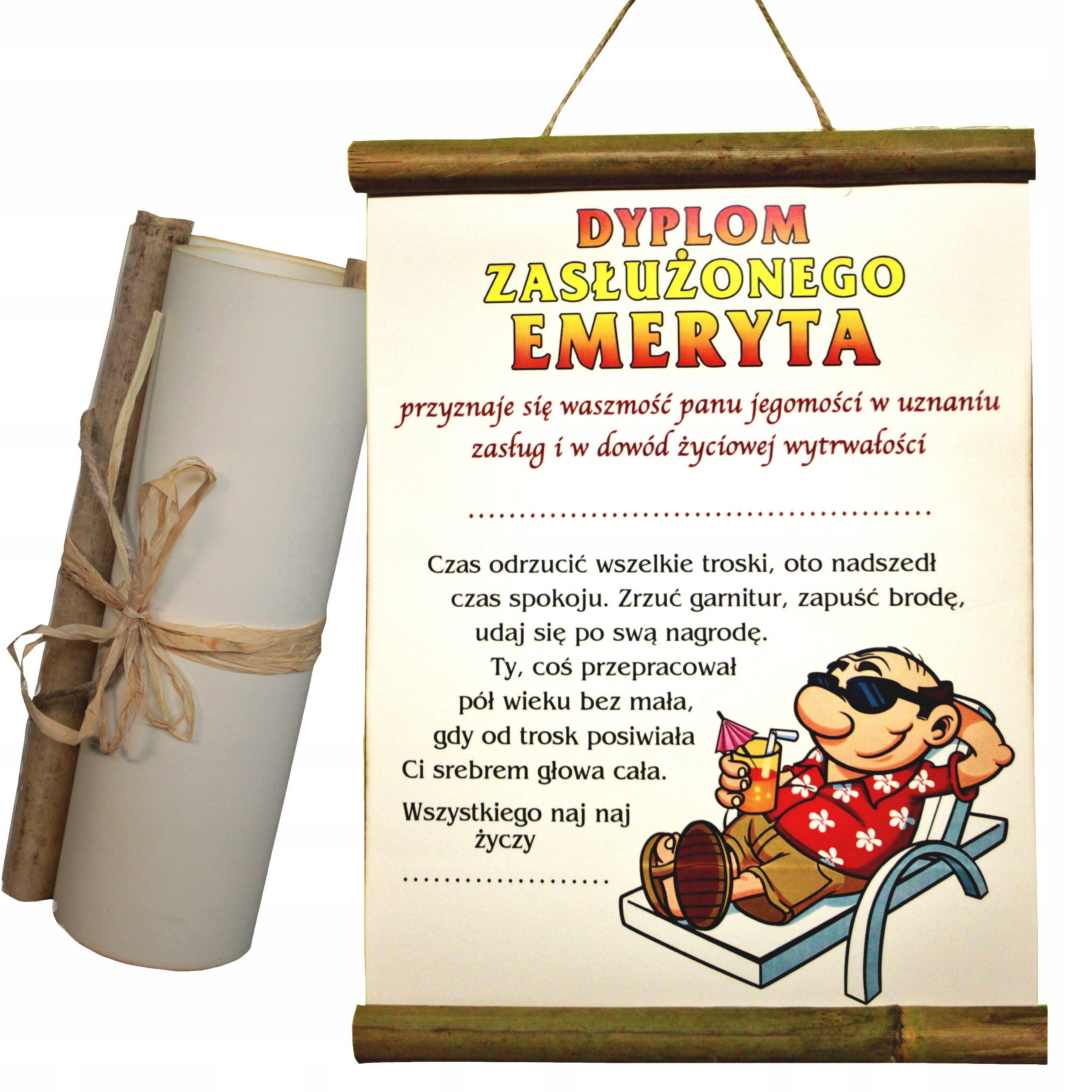 

Dyplom prezent dla Emerytki Emeryta na emeryturę